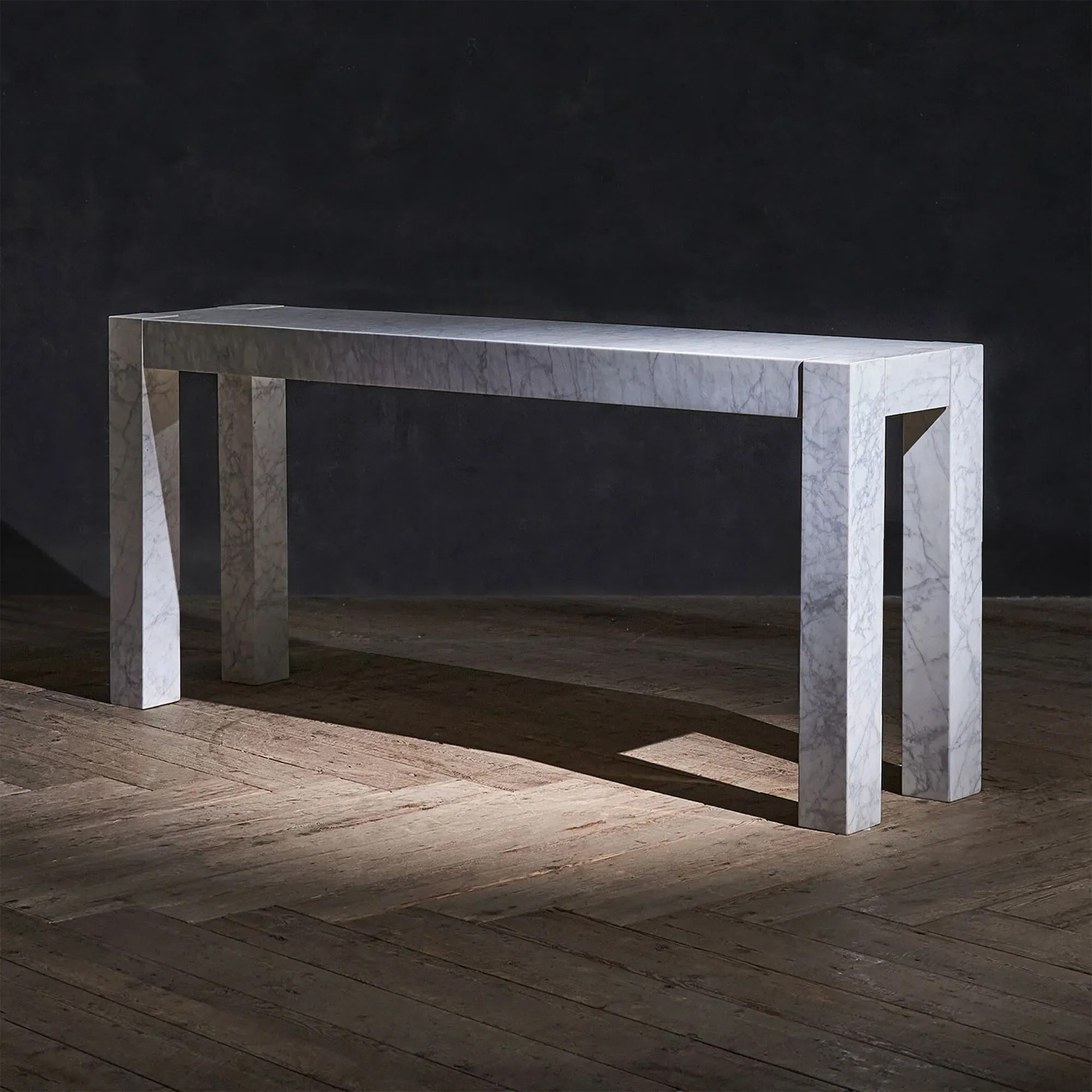 Timothy Oulton Junction Console Table - White, Marble
