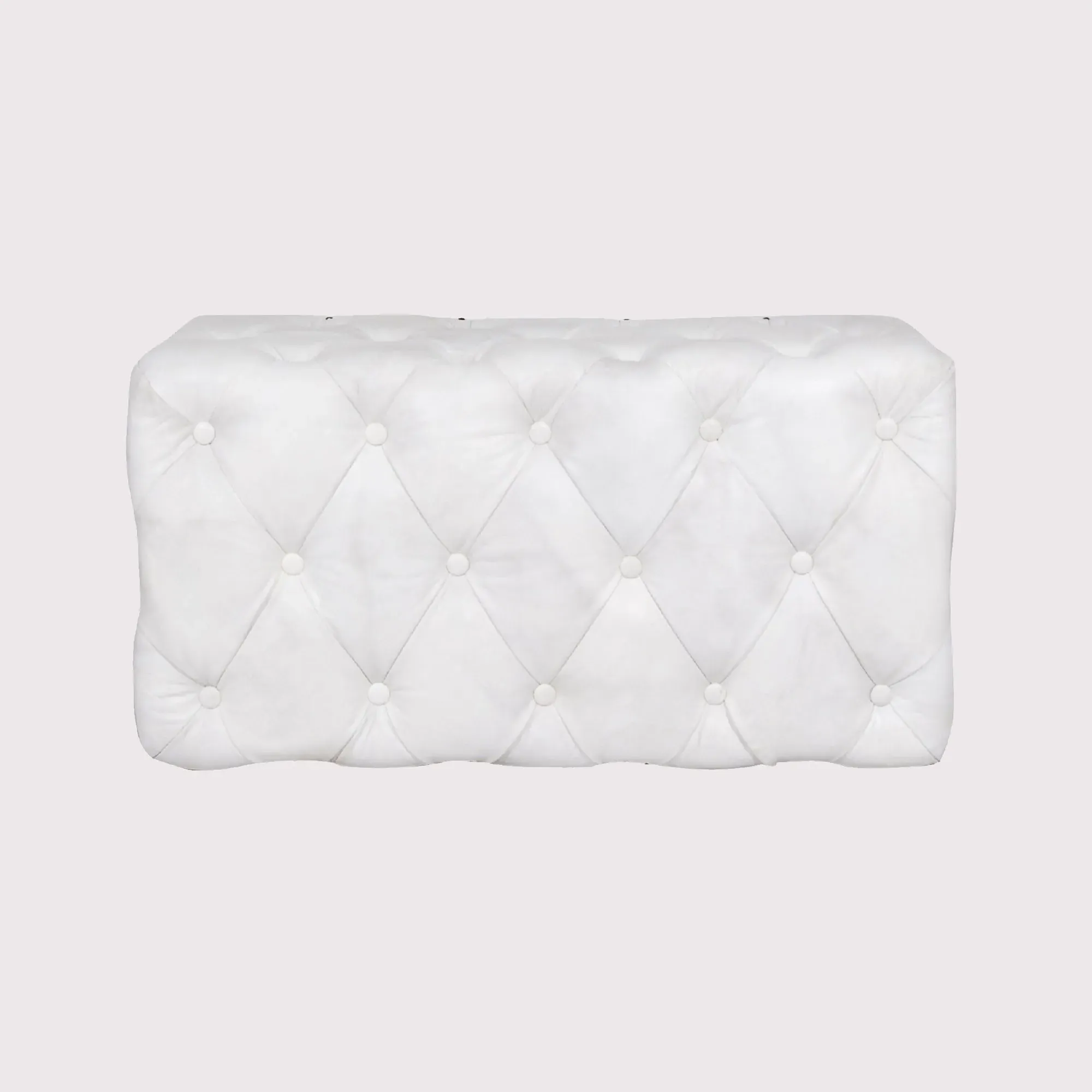 Timothy Oulton Lord Digsby Small Footstool - White, Leather