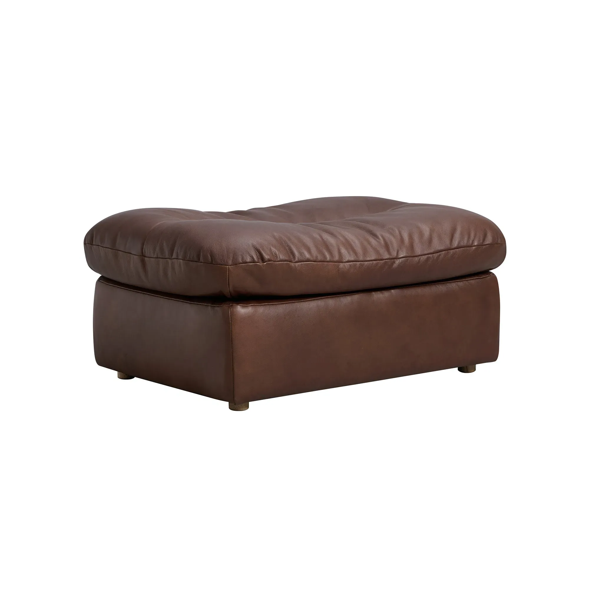 Timothy Oulton Lush Sectional Footstool - Brown, Leather