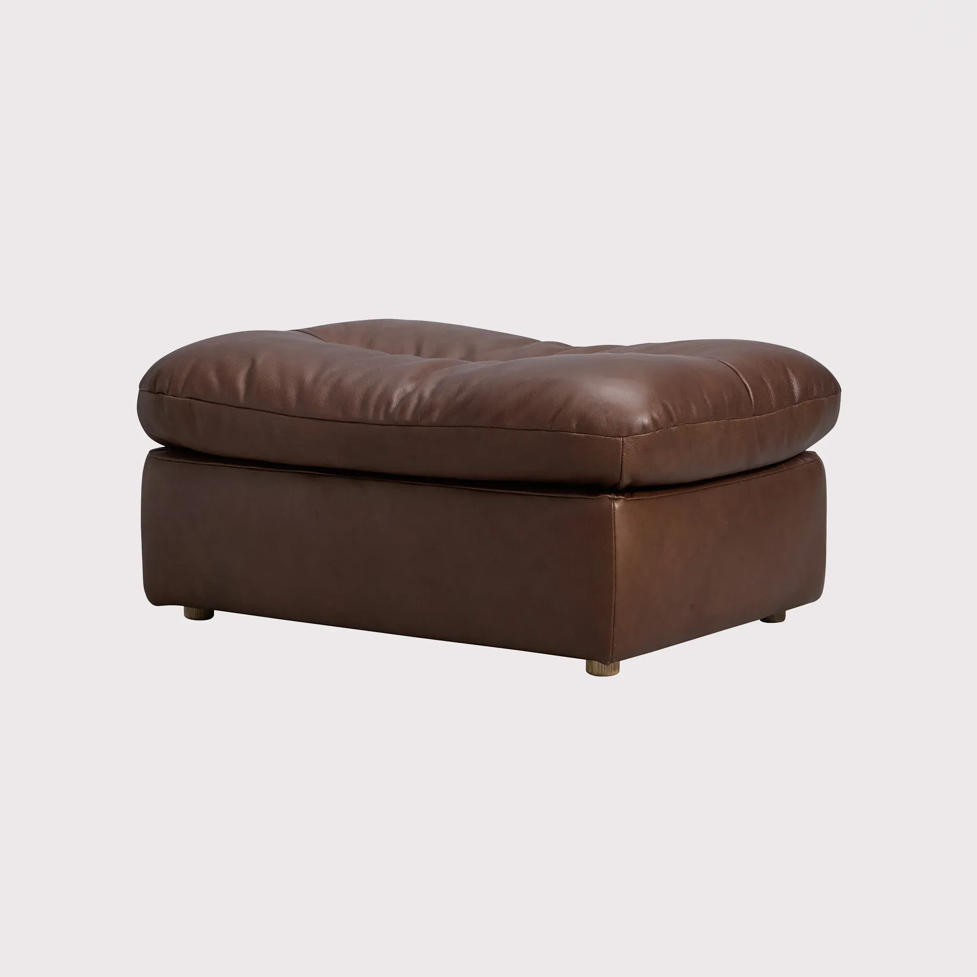 Timothy Oulton Lush Sectional Footstool - Brown, Leather image