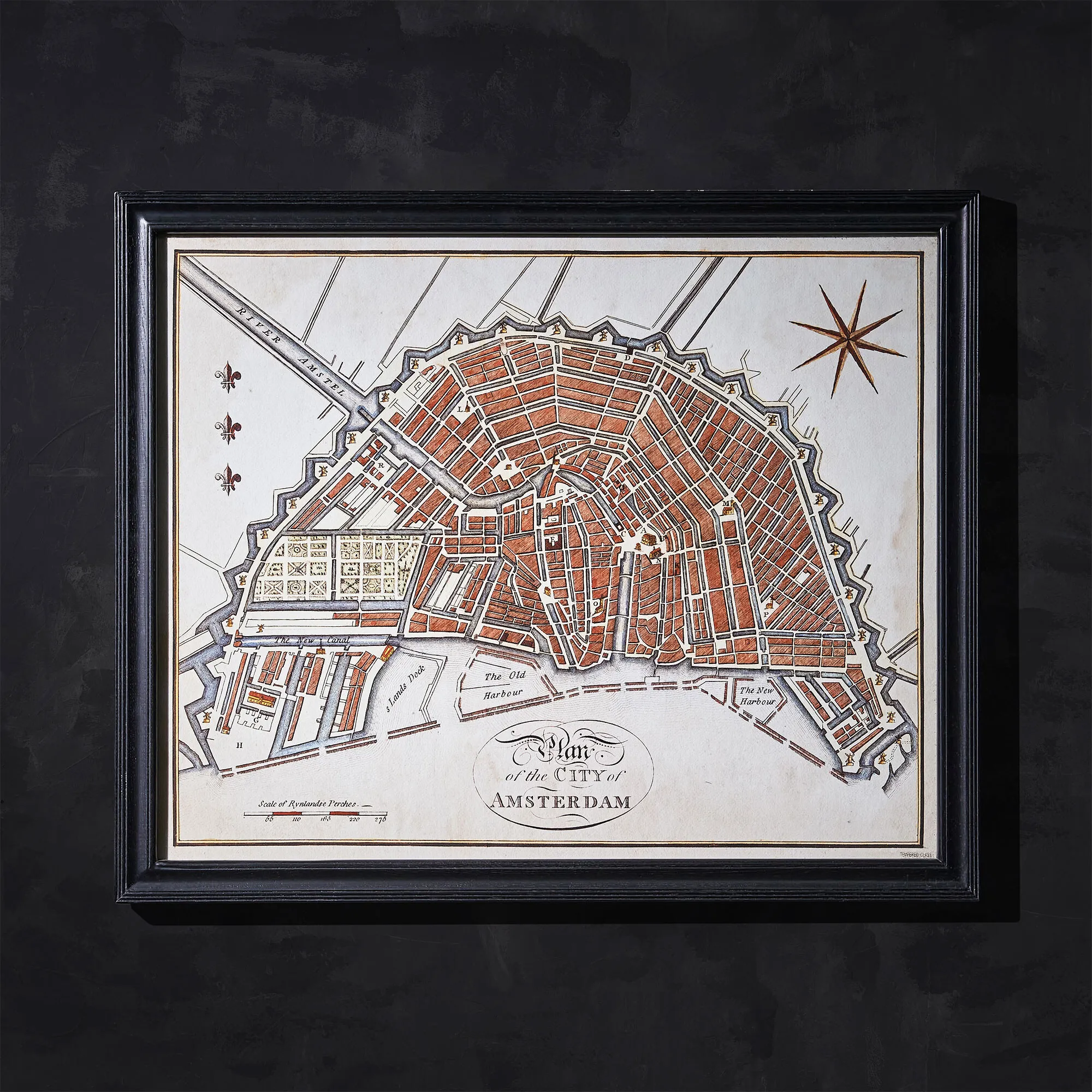Timothy Oulton Maps Amsterdam Wall Art - Black, Wood
