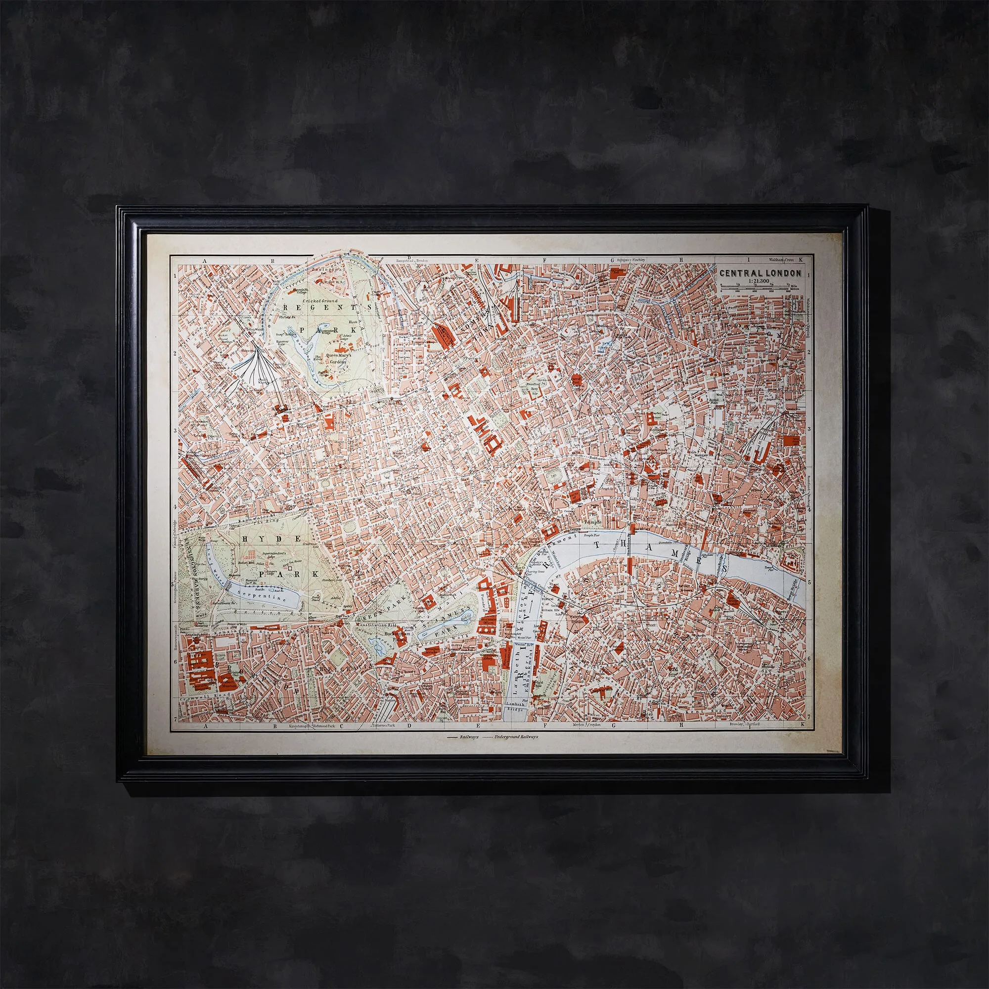 Timothy Oulton Maps London Wall Art - Black, Wood