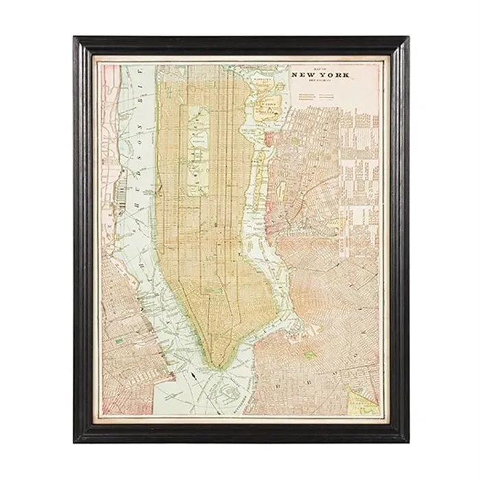 Timothy Oulton Maps New York Wall Art - Wood