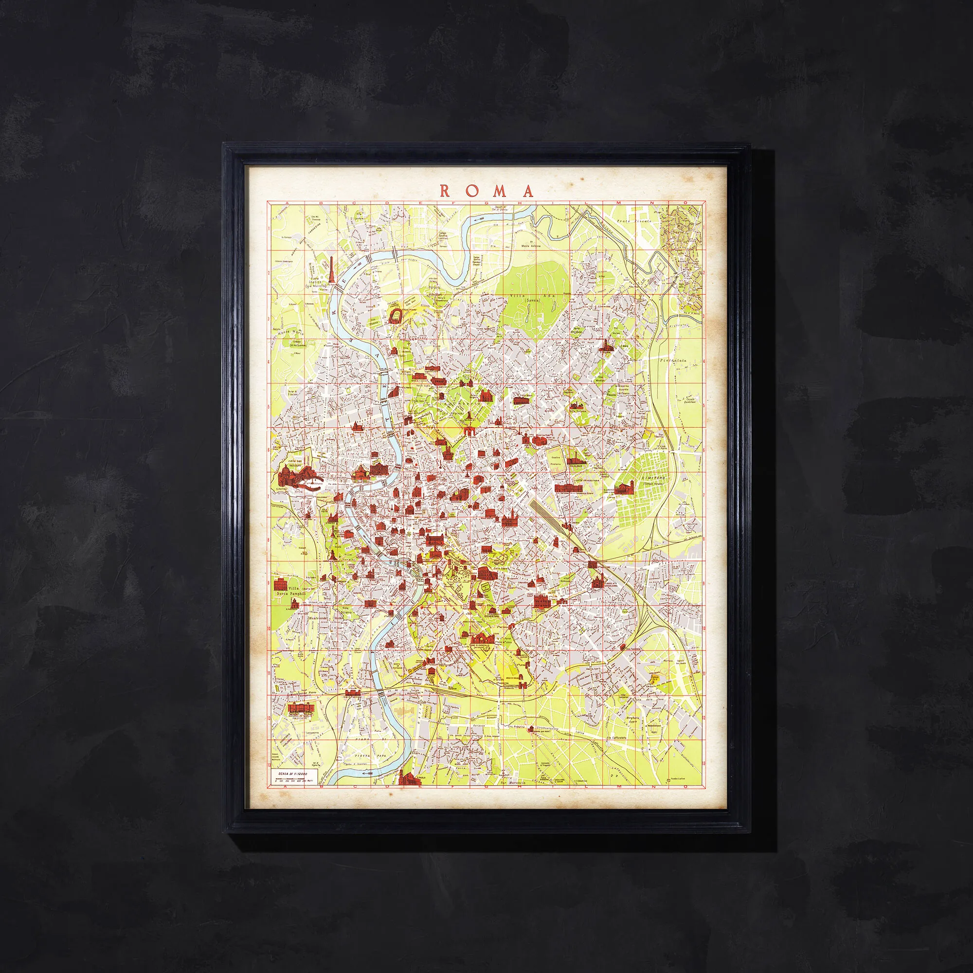 Timothy Oulton Maps Rome Wall Art - Wood