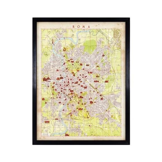 Timothy Oulton Maps Rome Wall Art - Wood
