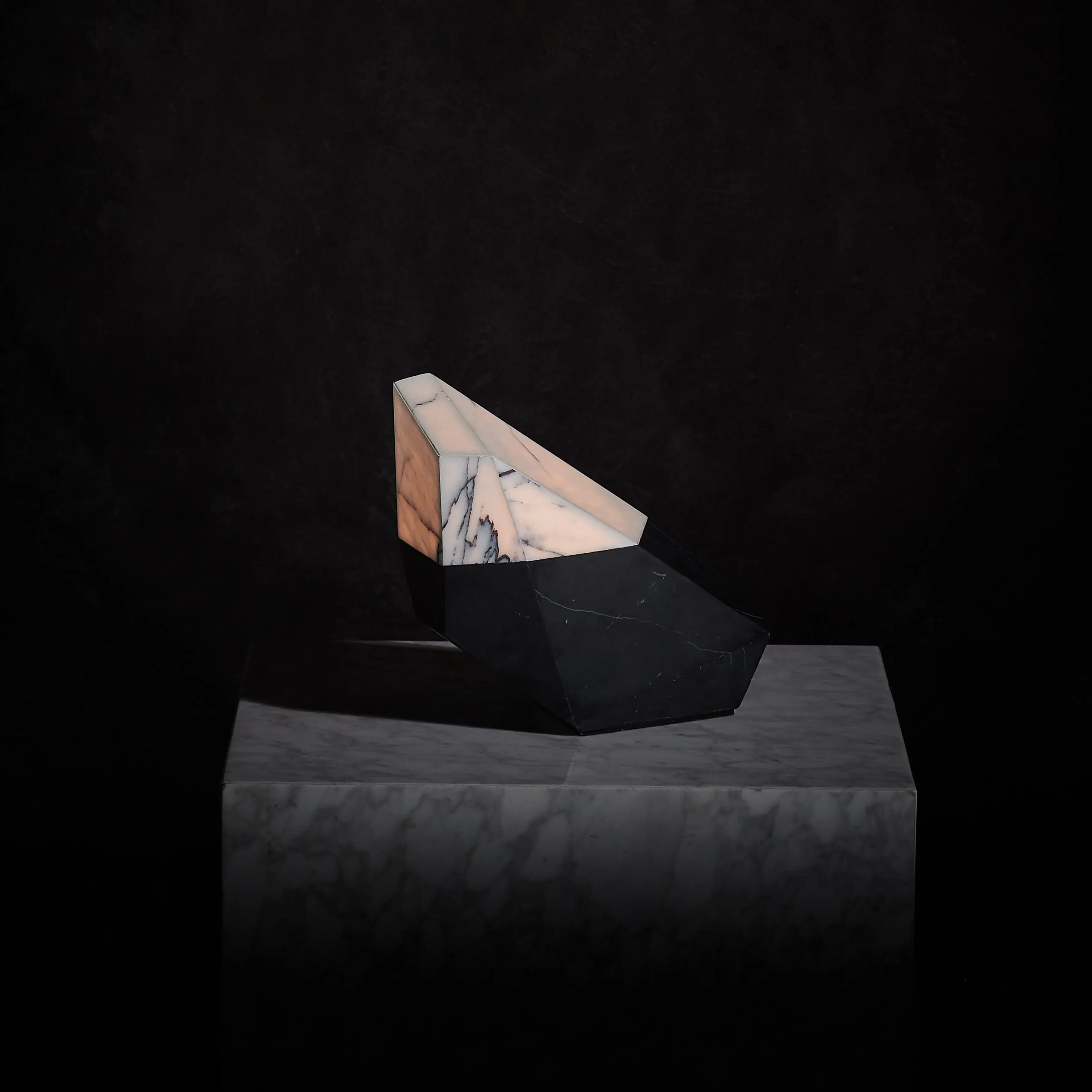 Timothy Oulton Meta Square Table Lamp - Grey, Marble