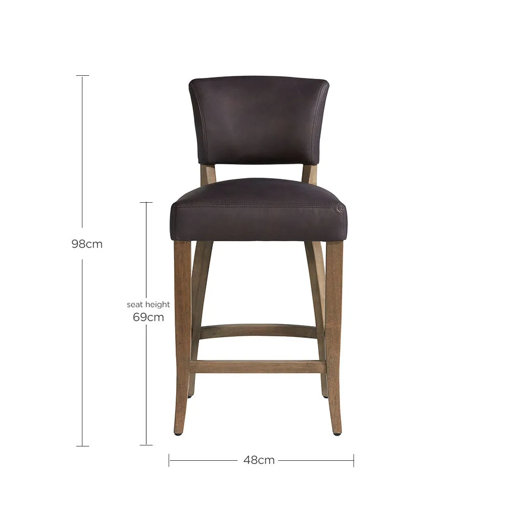 Timothy Oulton Mimi Barstool - Black, Leather alternate view