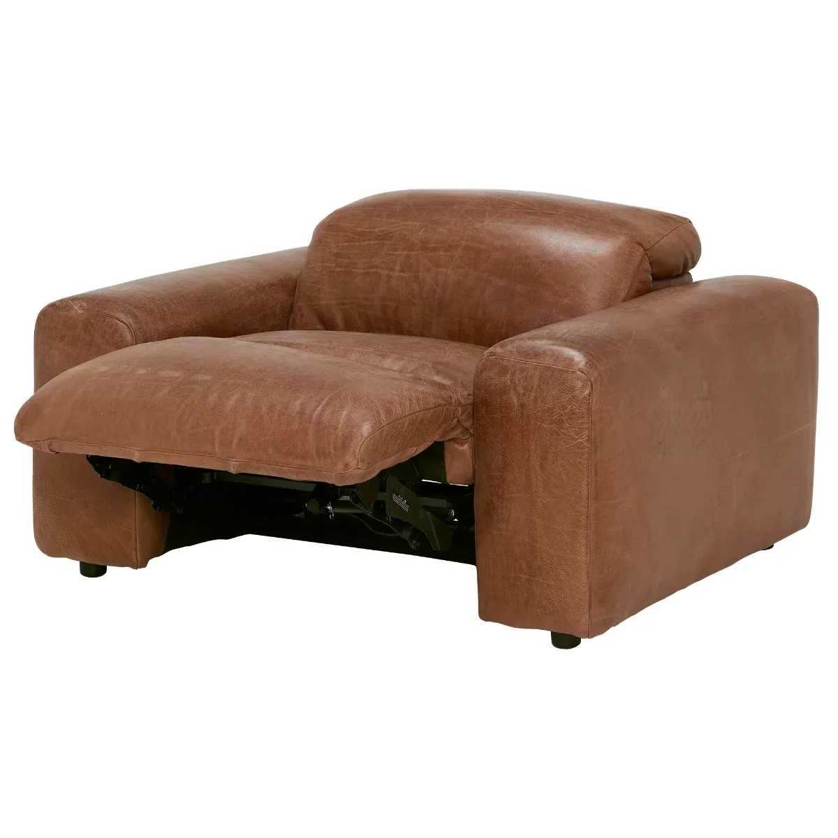 Timothy Oulton Pudgie 1-Seater Sofa - Brown Leather
