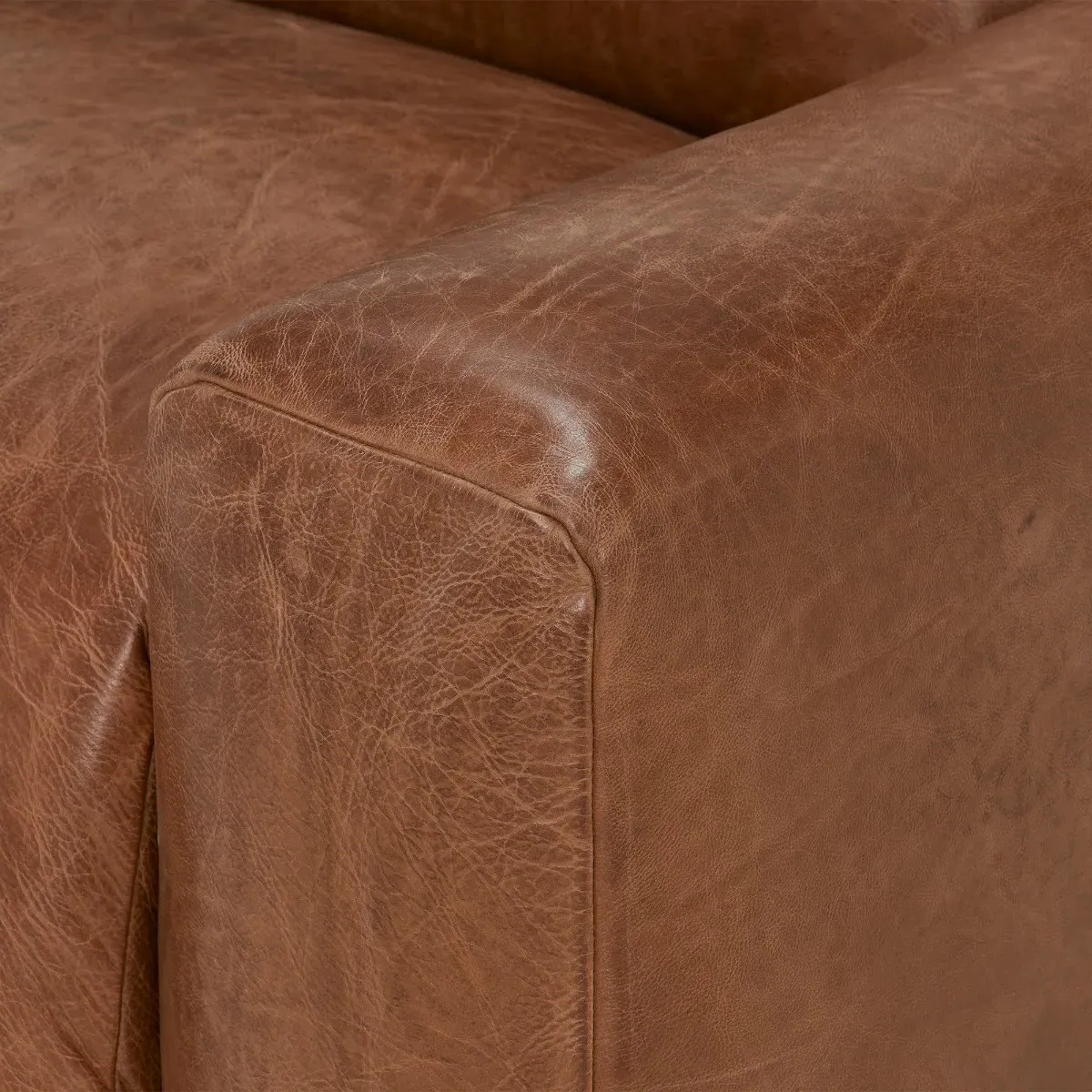 Timothy Oulton Pudgie 1-Seater Sofa - Brown Leather