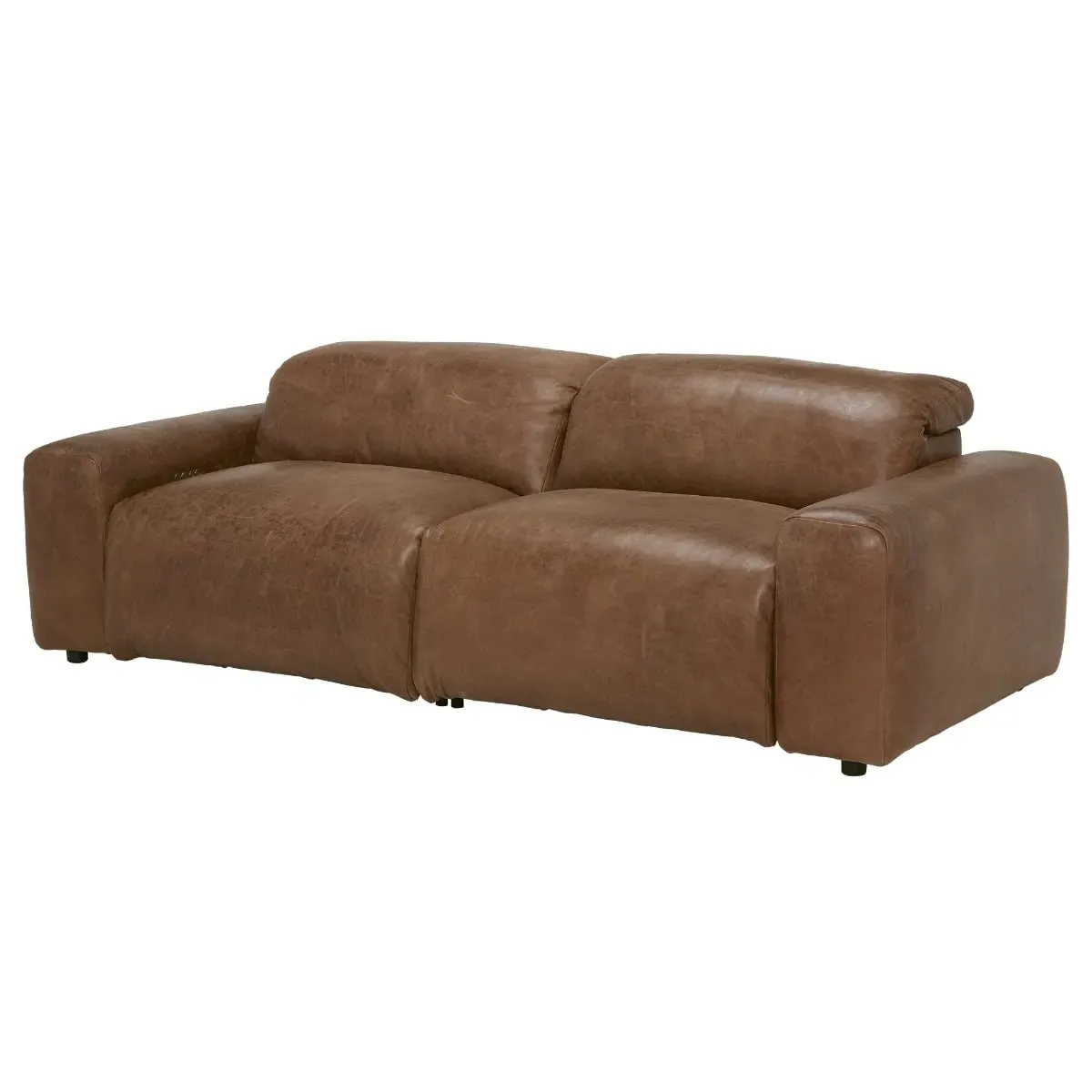 Timothy Oulton Pudgie 3-Seater Recliner Sofa - Brown, Leather