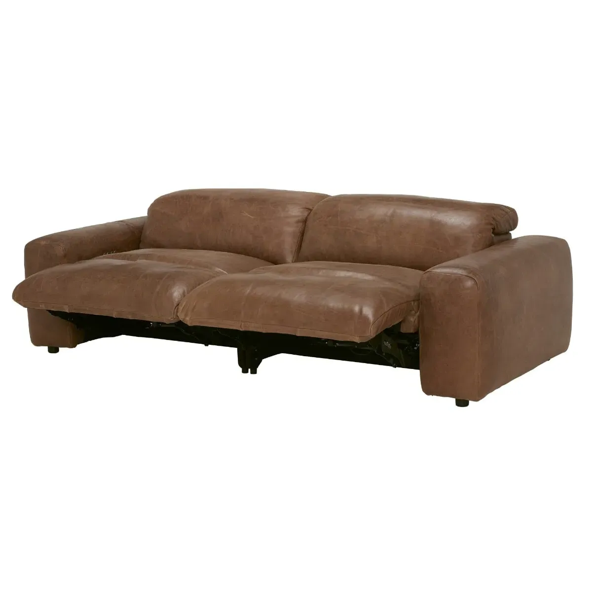 Timothy Oulton Pudgie 3-Seater Recliner Sofa - Brown, Leather