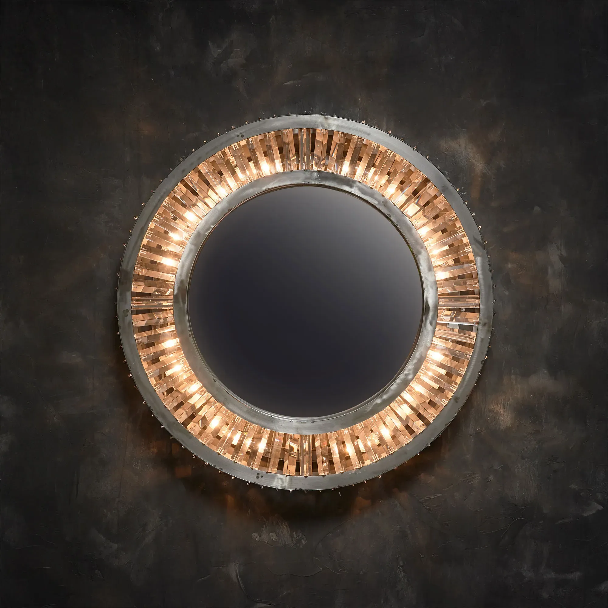 Timothy Oulton Rex Round Wall Mirror - Metal