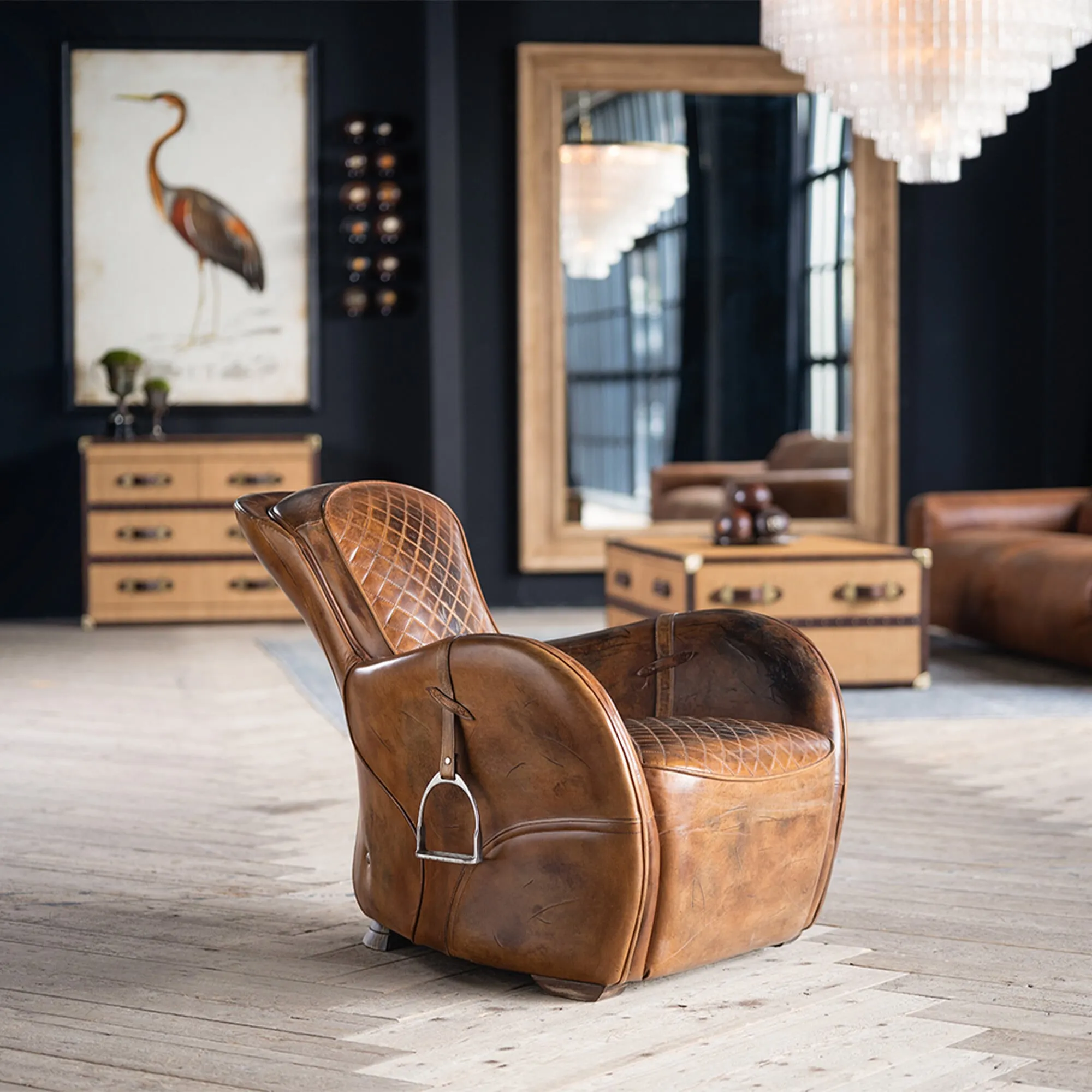 Timothy Oulton Saddle Highback Chair - Brown, Leather