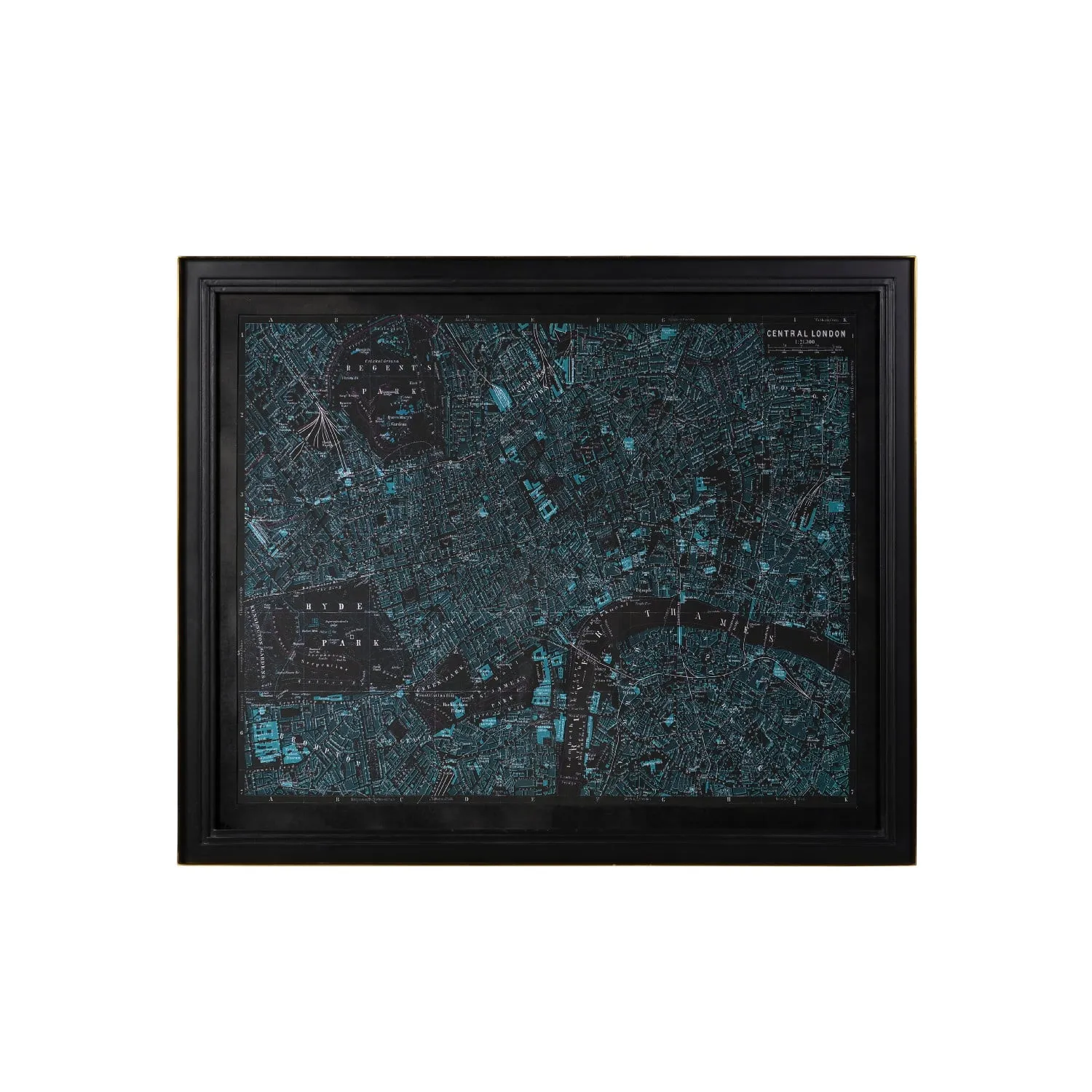 Timothy Oulton Savoy Maps London Art Print - Blue, Wood image