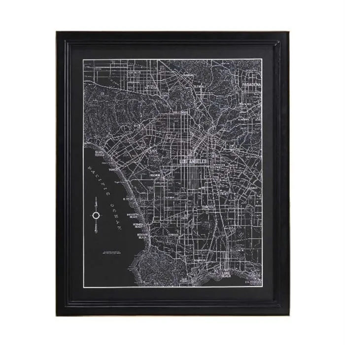 Timothy Oulton Savoy Maps Los Angeles Art Print - Wood