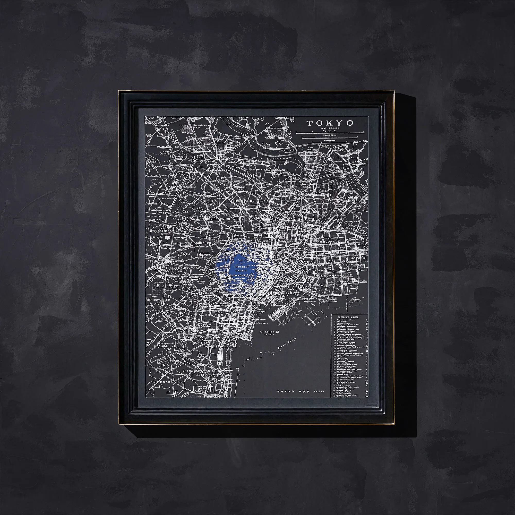 Timothy Oulton Savoy Maps Tokyo Art Print - Wood