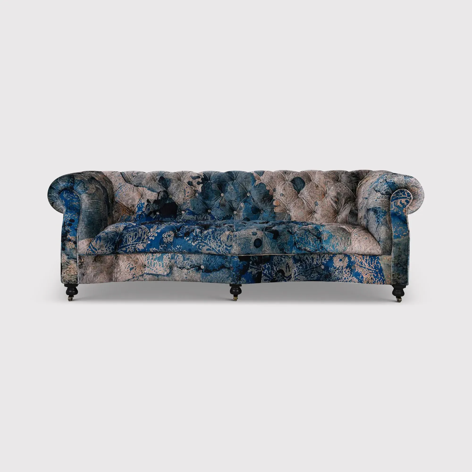 Timothy Oulton Serpentine 3-Seater Chesterfield Sofa - Blue image