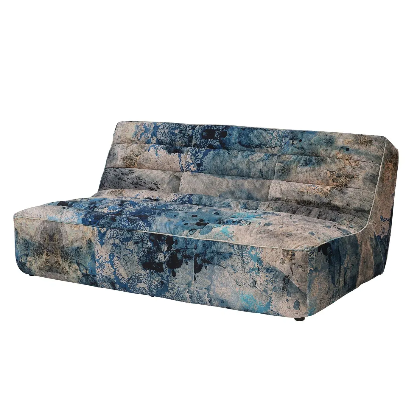 Timothy Oulton Shabby 3-Seater Modular Sofa - Blue, Fabric