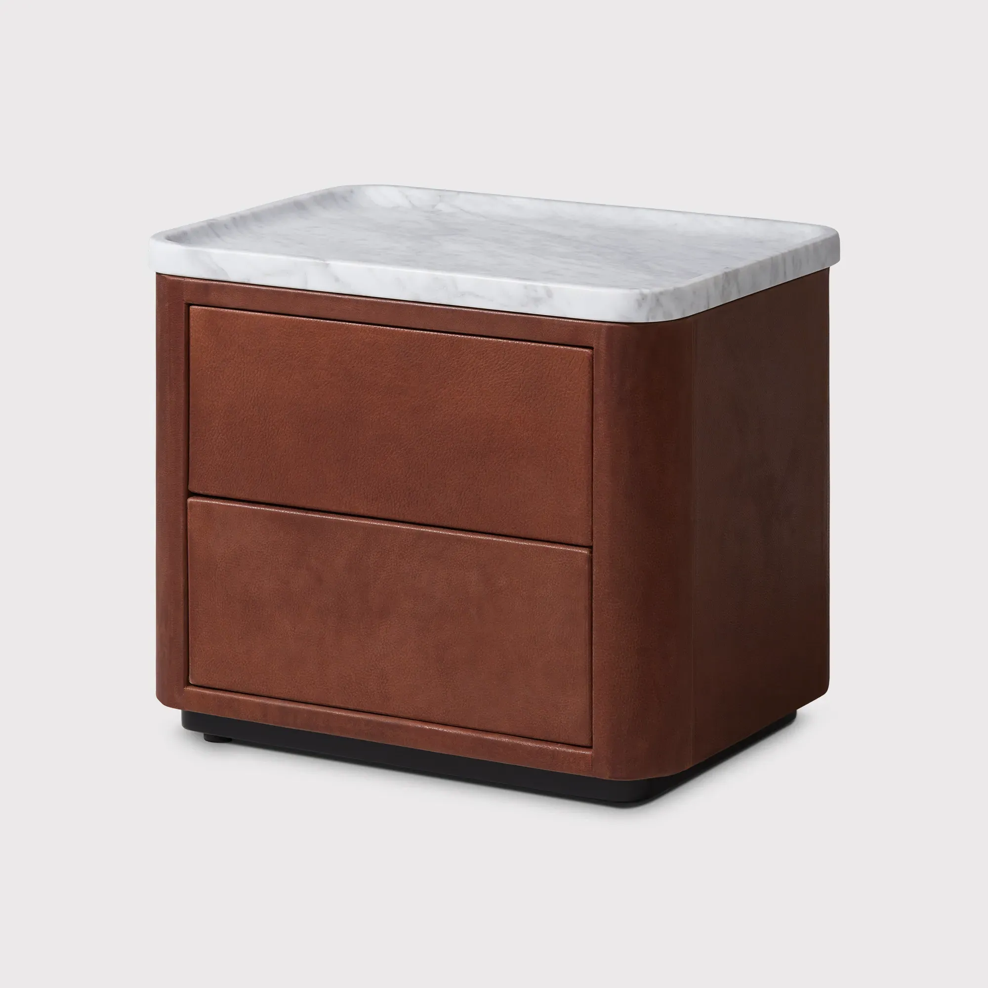 Timothy Oulton Shabby Bedside Table - Brown, Marble product