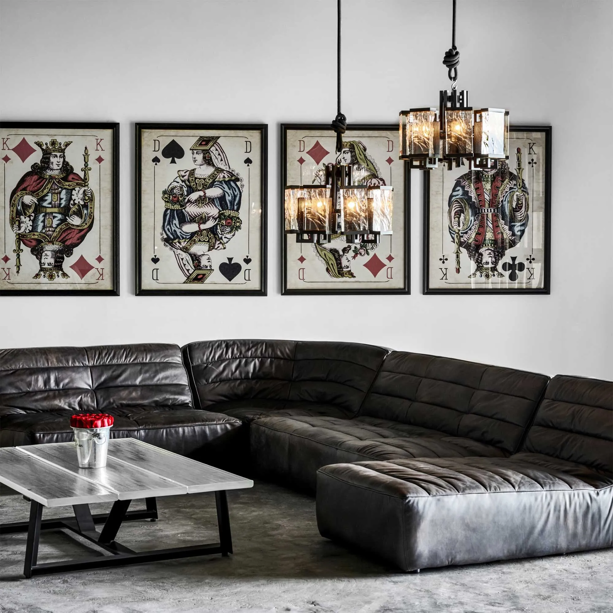 Timothy Oulton Shabby Corner Modular Sofa - Black, Leather