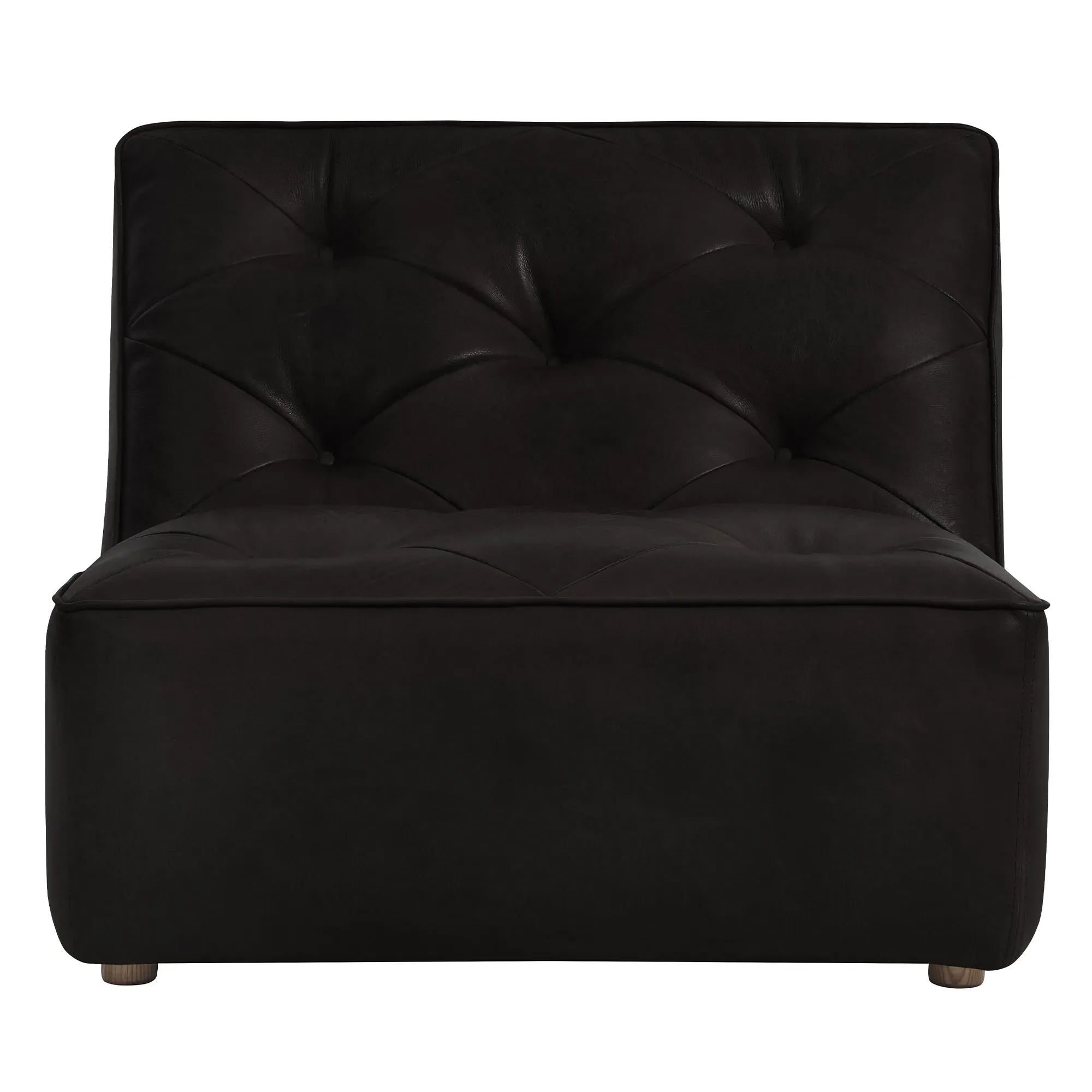 Timothy Oulton Shabby Tufted 1-Seater Modular Sofa - Black, Leather