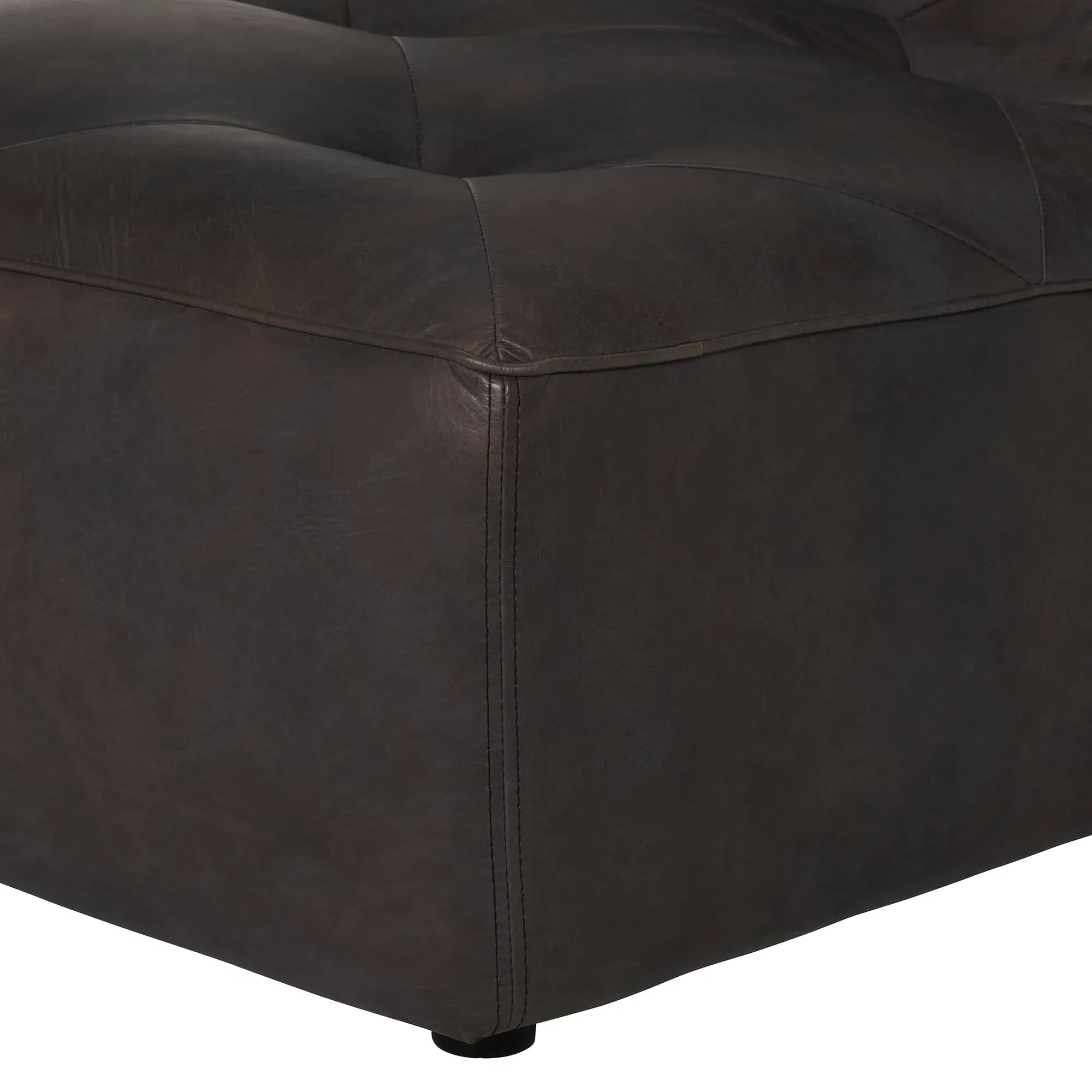 Timothy Oulton Shabby Tufted 1-Seater Modular Sofa - Black, Leather