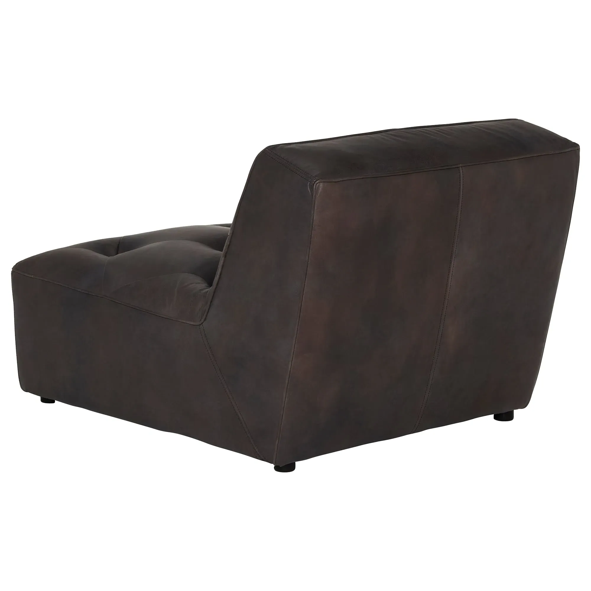 Timothy Oulton Shabby Tufted 1-Seater Modular Sofa - Black, Leather