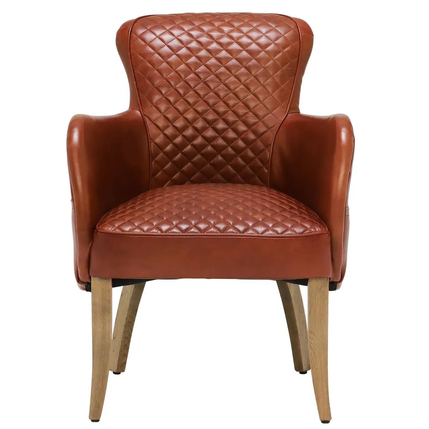 Timothy Oulton Side Saddle Dining Chair with Arms - Red, Leather