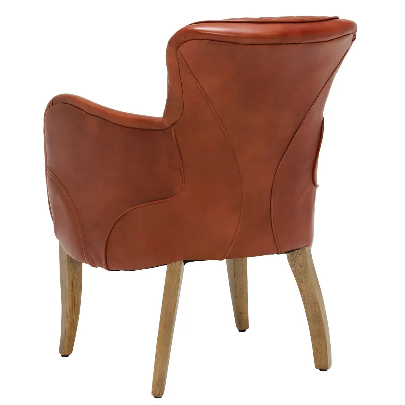 Timothy Oulton Side Saddle Dining Chair with Arms - Red, Leather