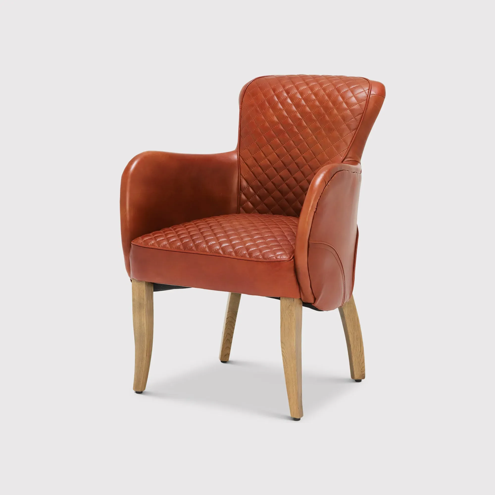 Timothy Oulton Side Saddle Dining Chair with Arms - Red, Leather