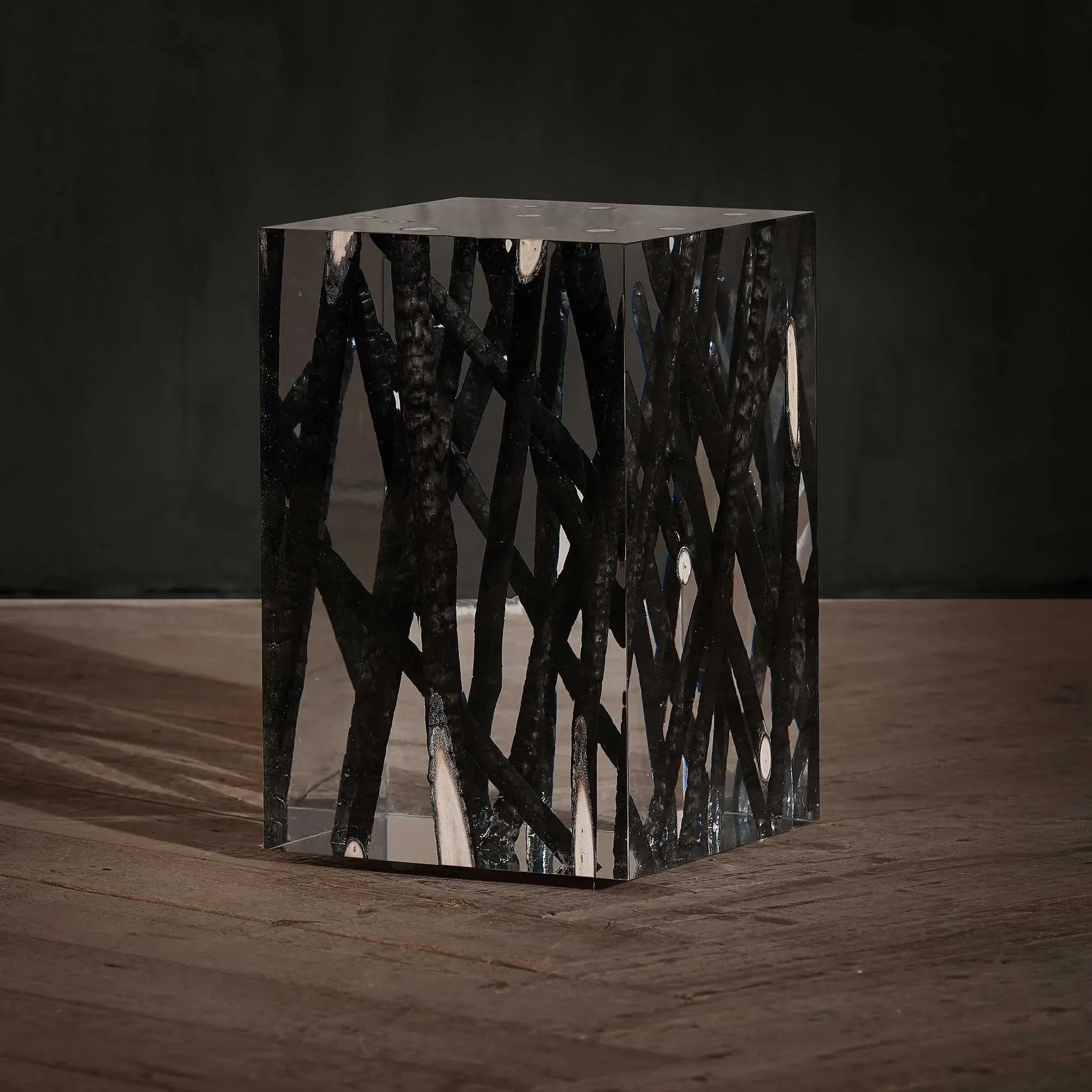 Timothy Oulton Spur Small Side Table - Black, Burntwood