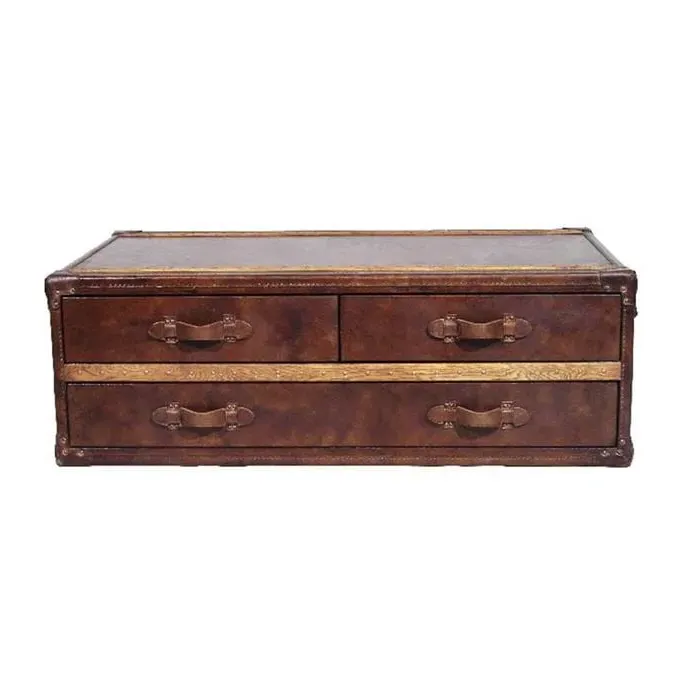 Timothy Oulton Stonyhurst Large Coffee Table - Brown, Leather