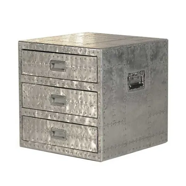 Timothy Oulton Stonyhurst Large Side Table - Silver, Metal