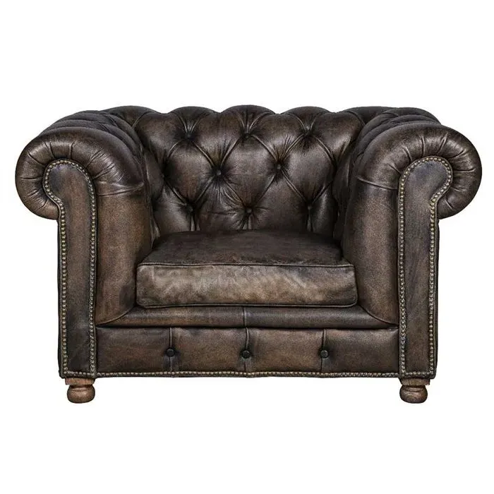 Timothy Oulton Westminster Feather 1-Seater Sofa - Black Leather