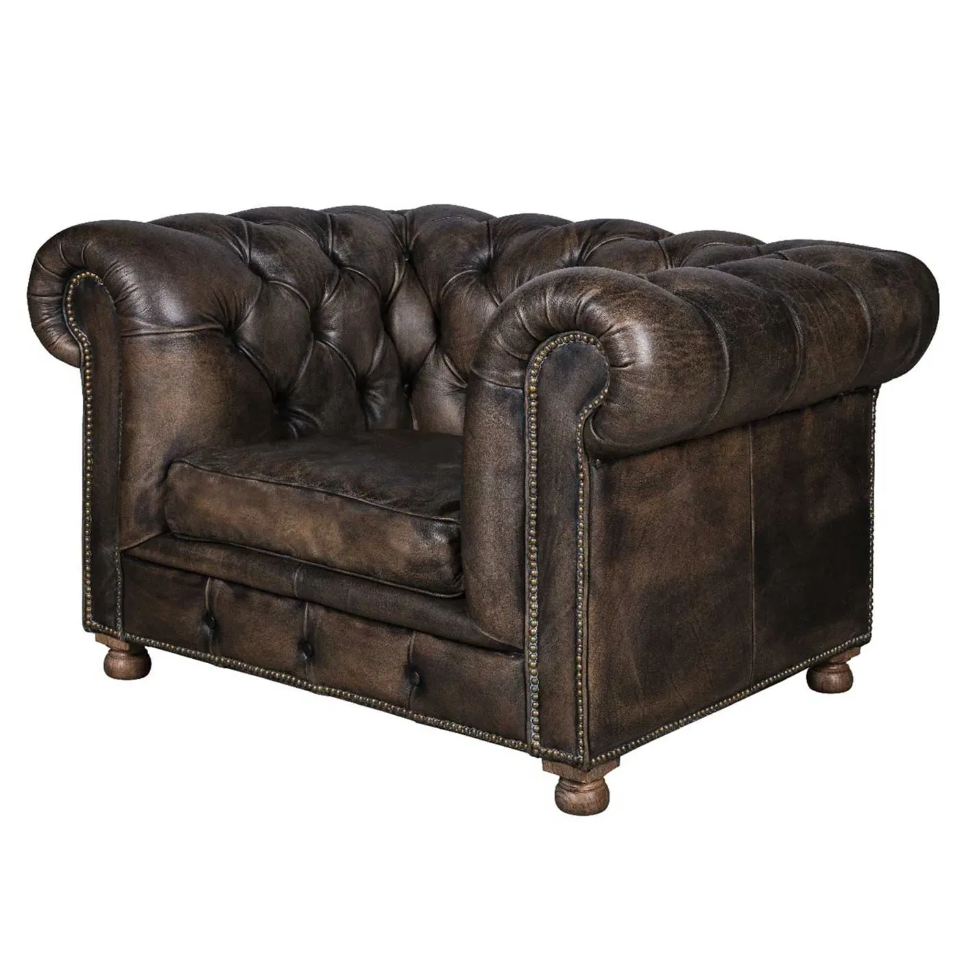Timothy Oulton Westminster Feather 1-Seater Sofa - Black Leather