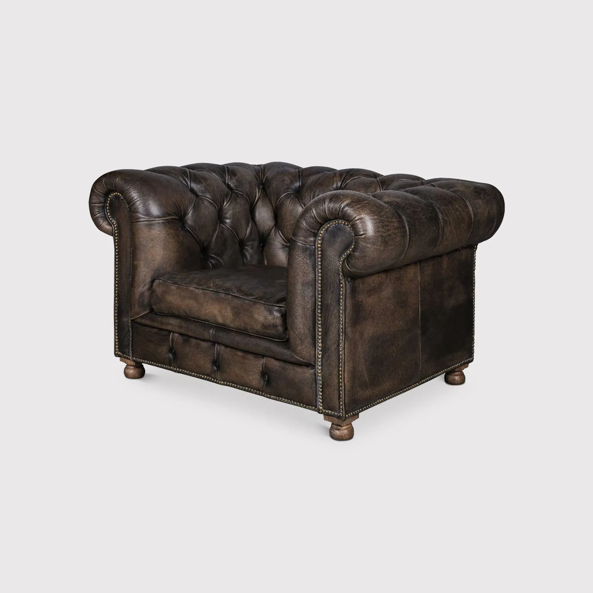 Timothy Oulton Westminster Feather 1-Seater Sofa - Black Leather