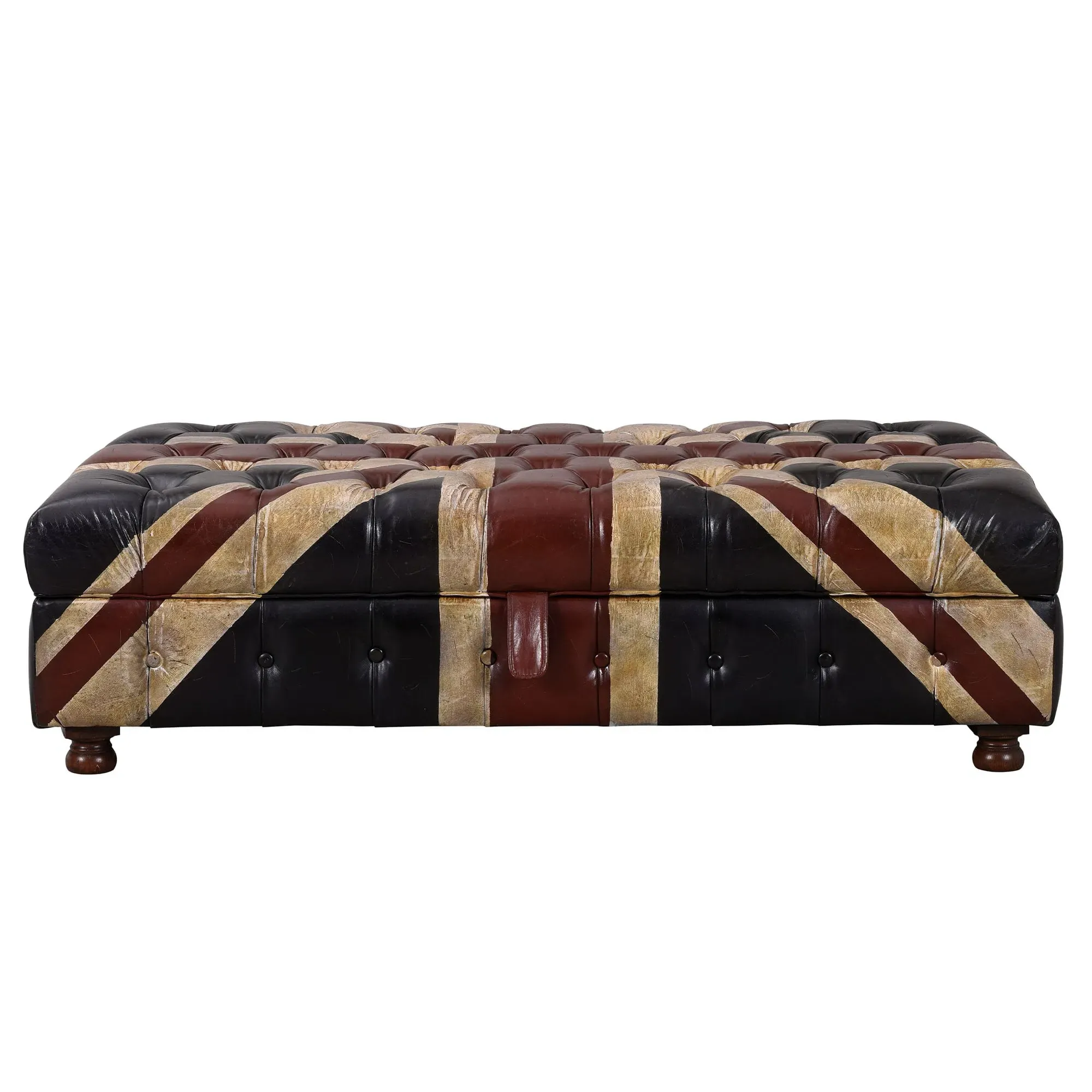 Timothy Oulton Westminster Large Storage Footstool - Black, Leather