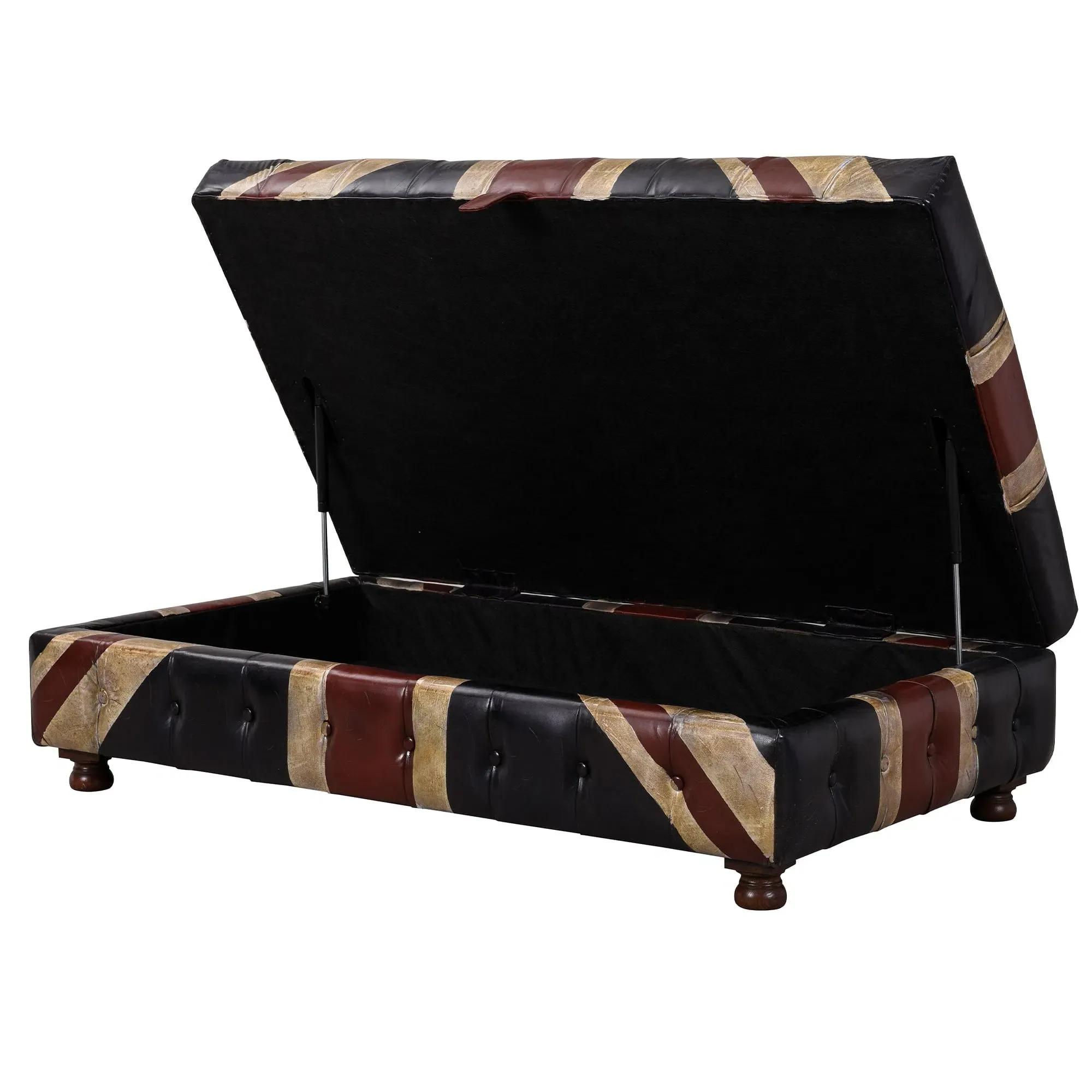 Timothy Oulton Westminster Large Storage Footstool - Black, Leather