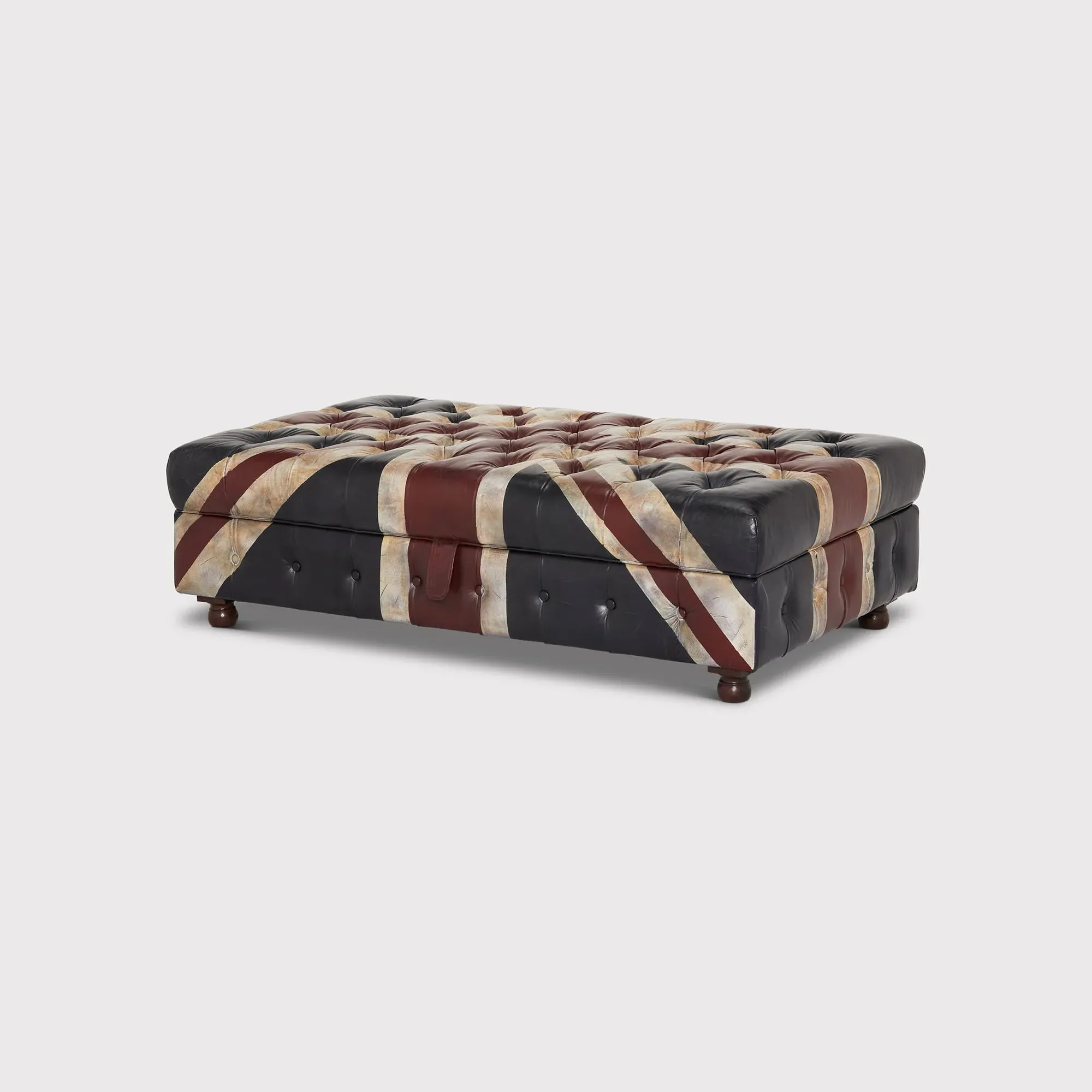 Timothy Oulton Westminster Large Storage Footstool - Black, Leather