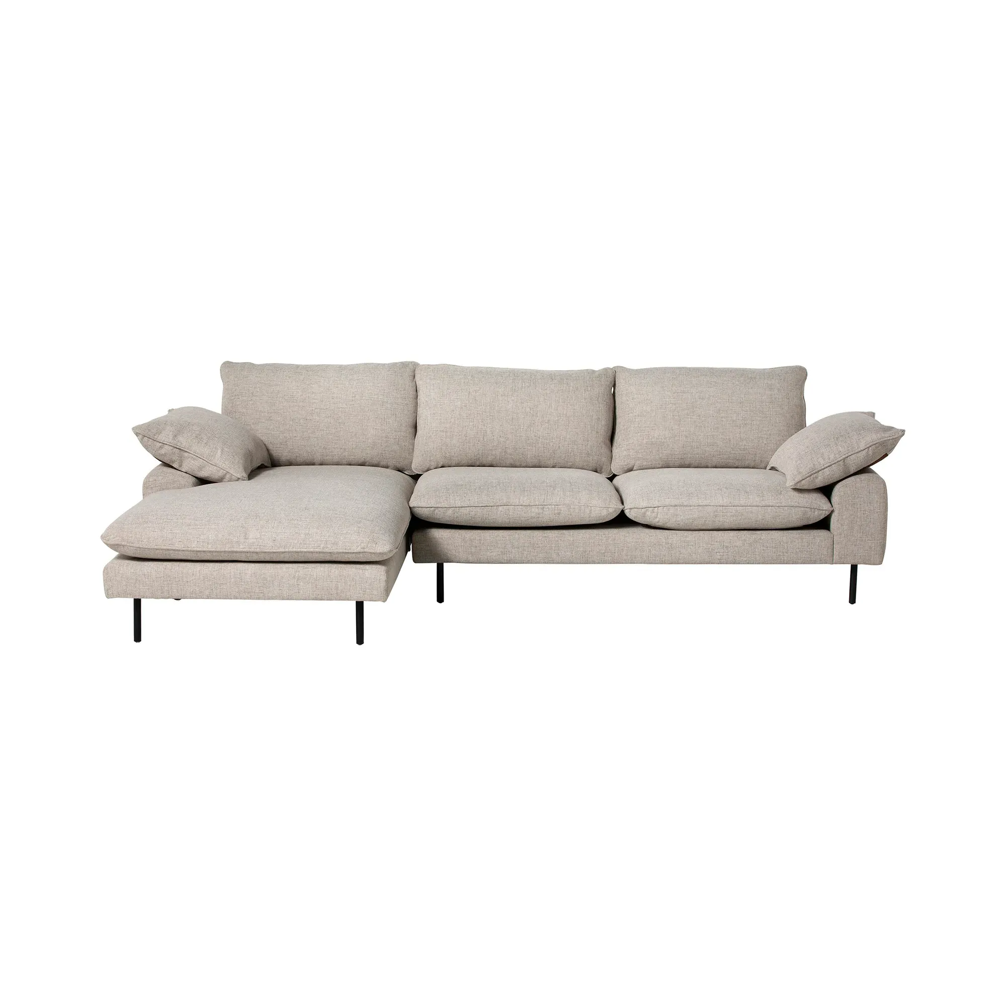 Titan Right Hand Facing Chaise Corner Sofa - Neutral, Fabric