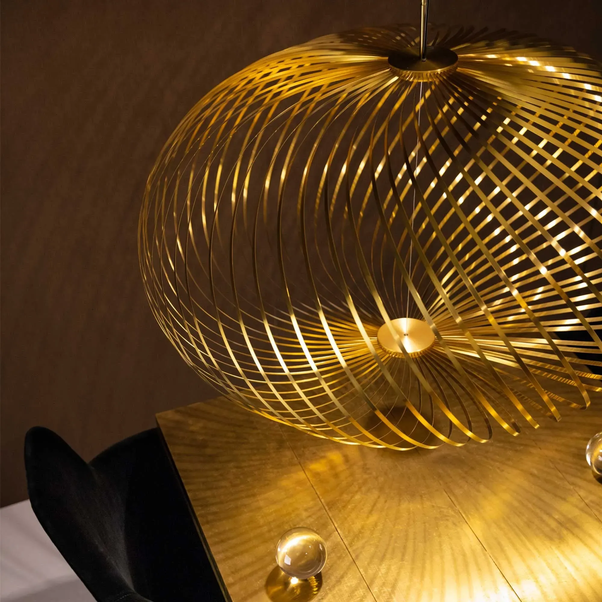 Tom Dixon Large Spring Pendant Light - Gold, Stainless Steel