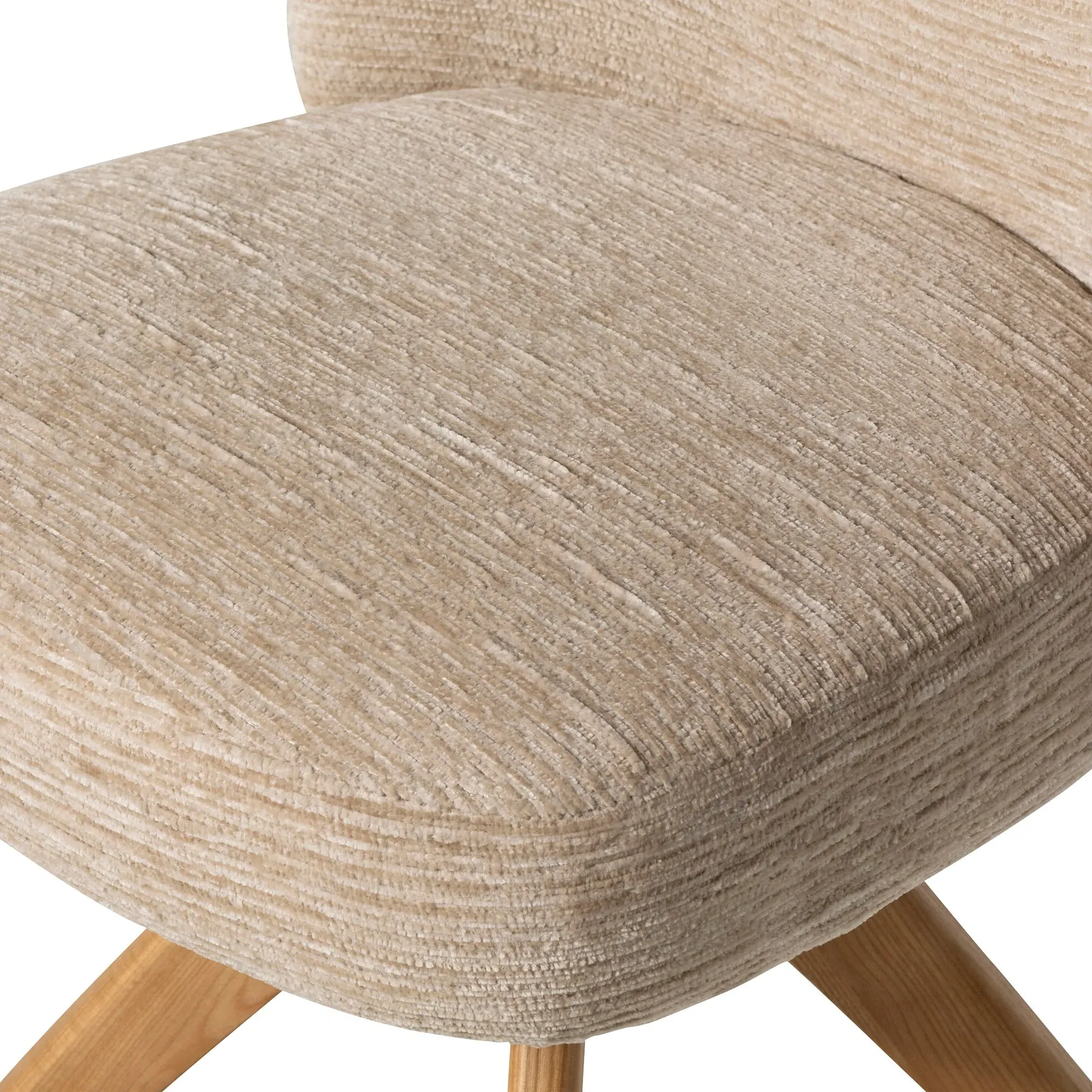 Topanga Swivel Dining Chair - Neutral, Polyester