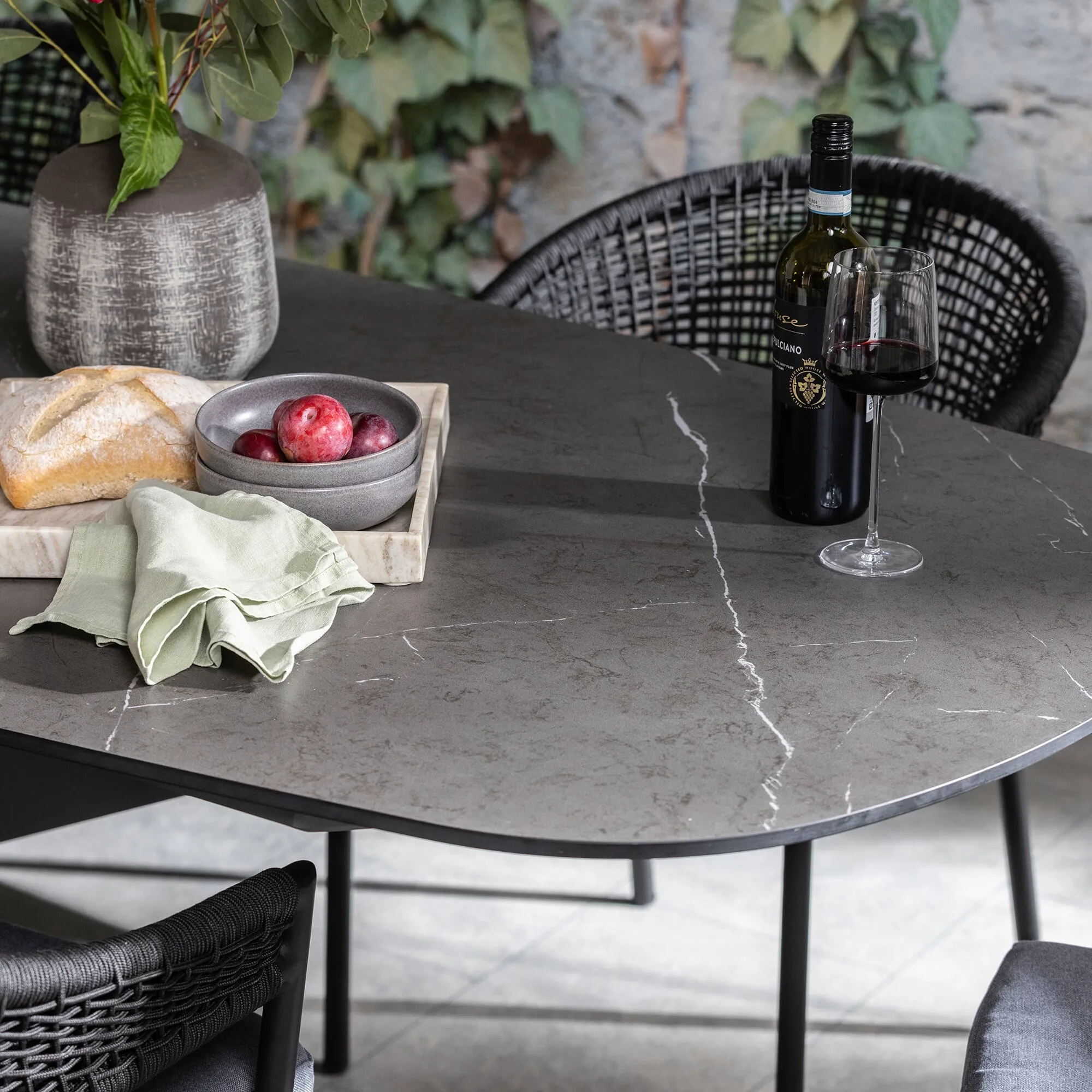 Torino 6 Seater Dining Set - Grey, Rope