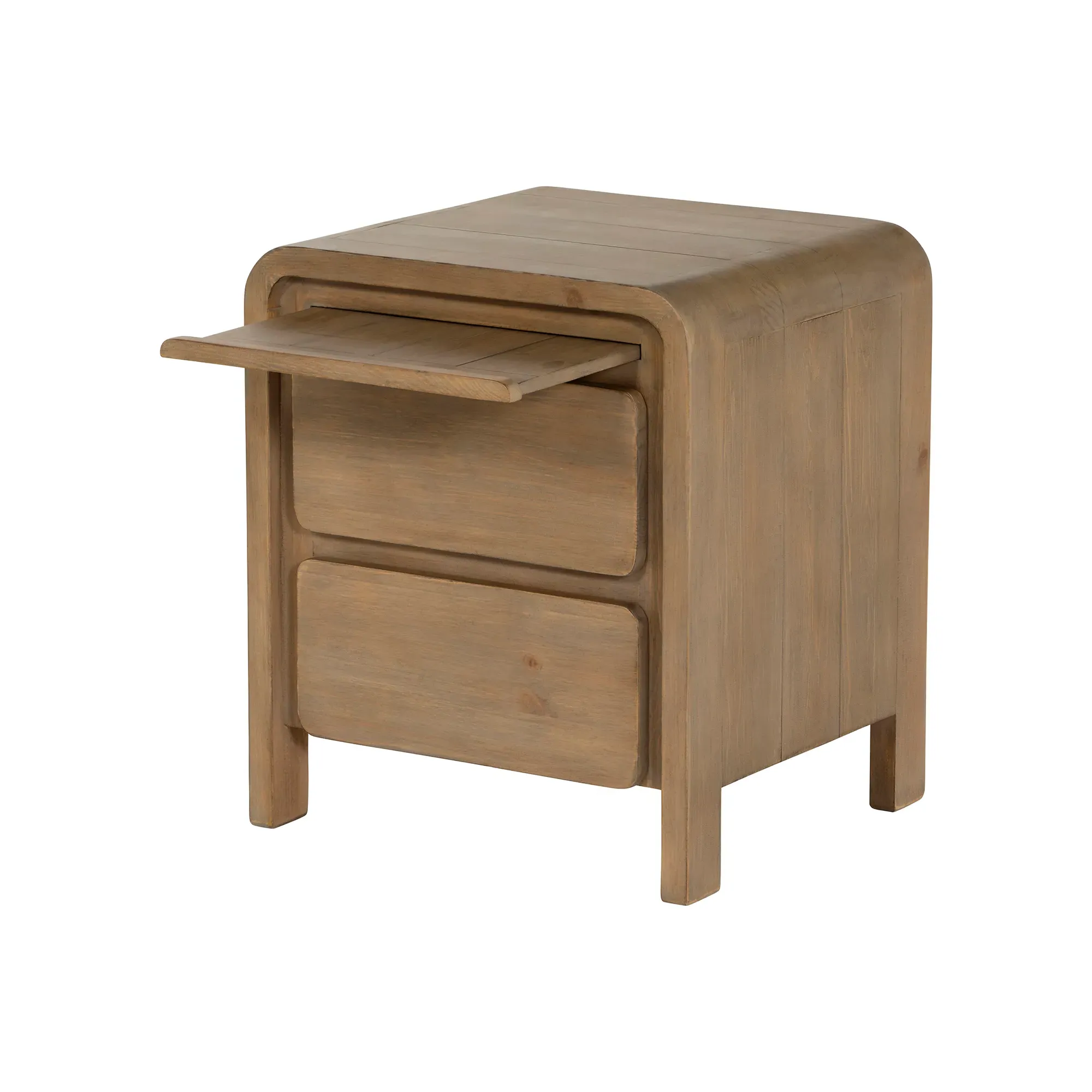 Tosca 2 Drawer Bedside Cabinet - Brown, Wood
