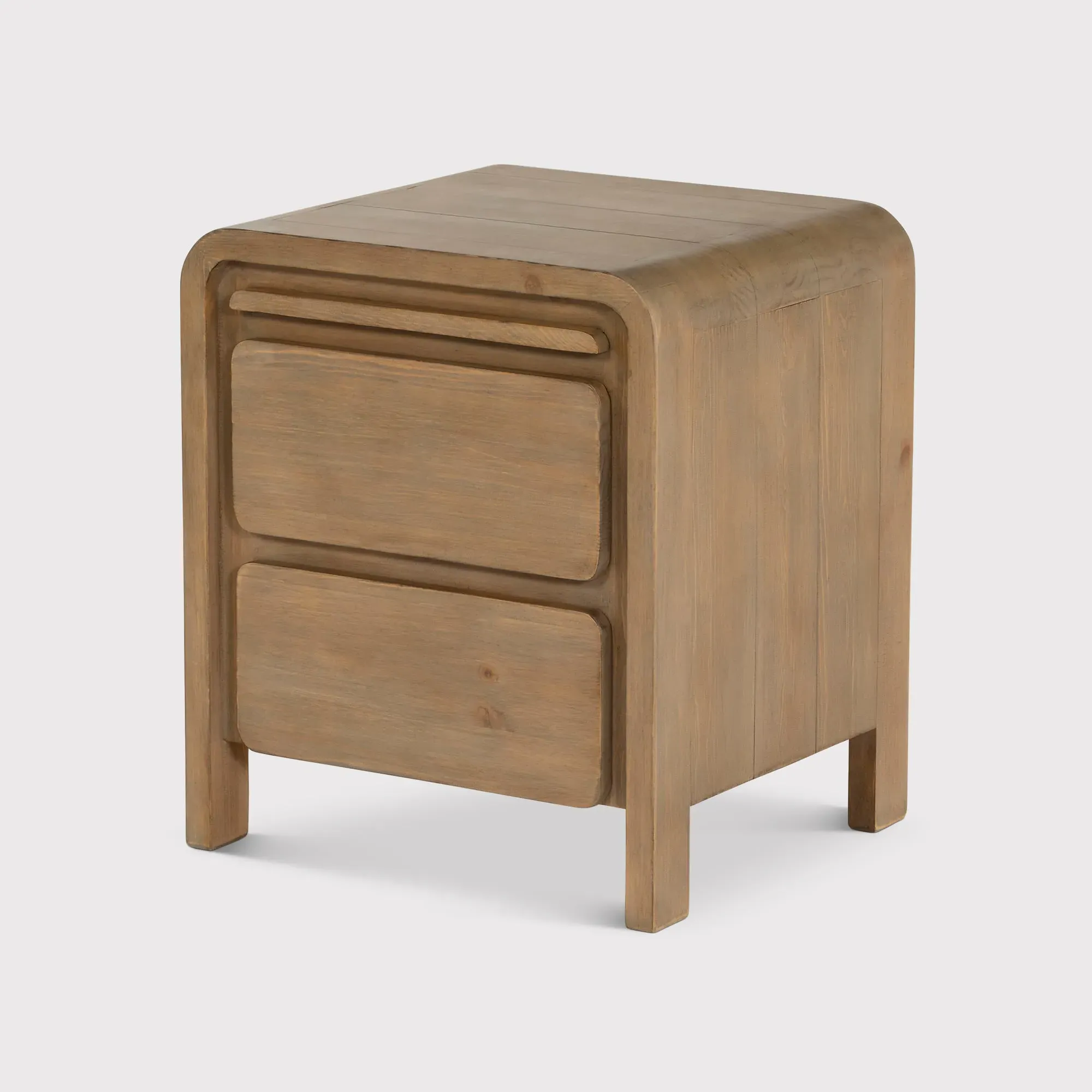 Tosca 2 Drawer Bedside Cabinet - Brown, Wood image