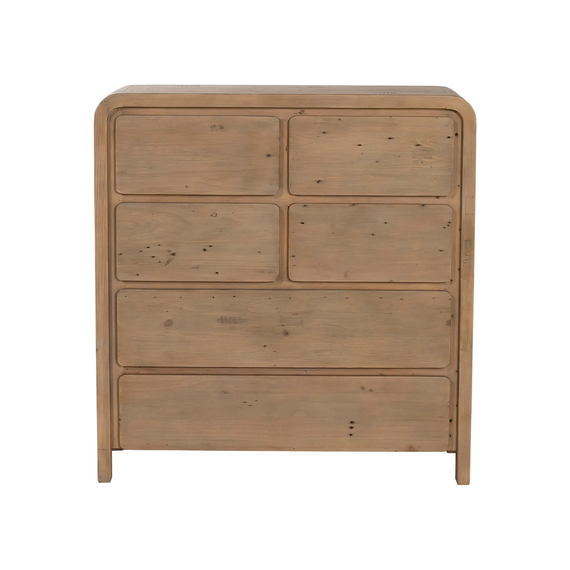 Tosca 6 Drawer Tall Boy - Brown, Reclaimed Wood