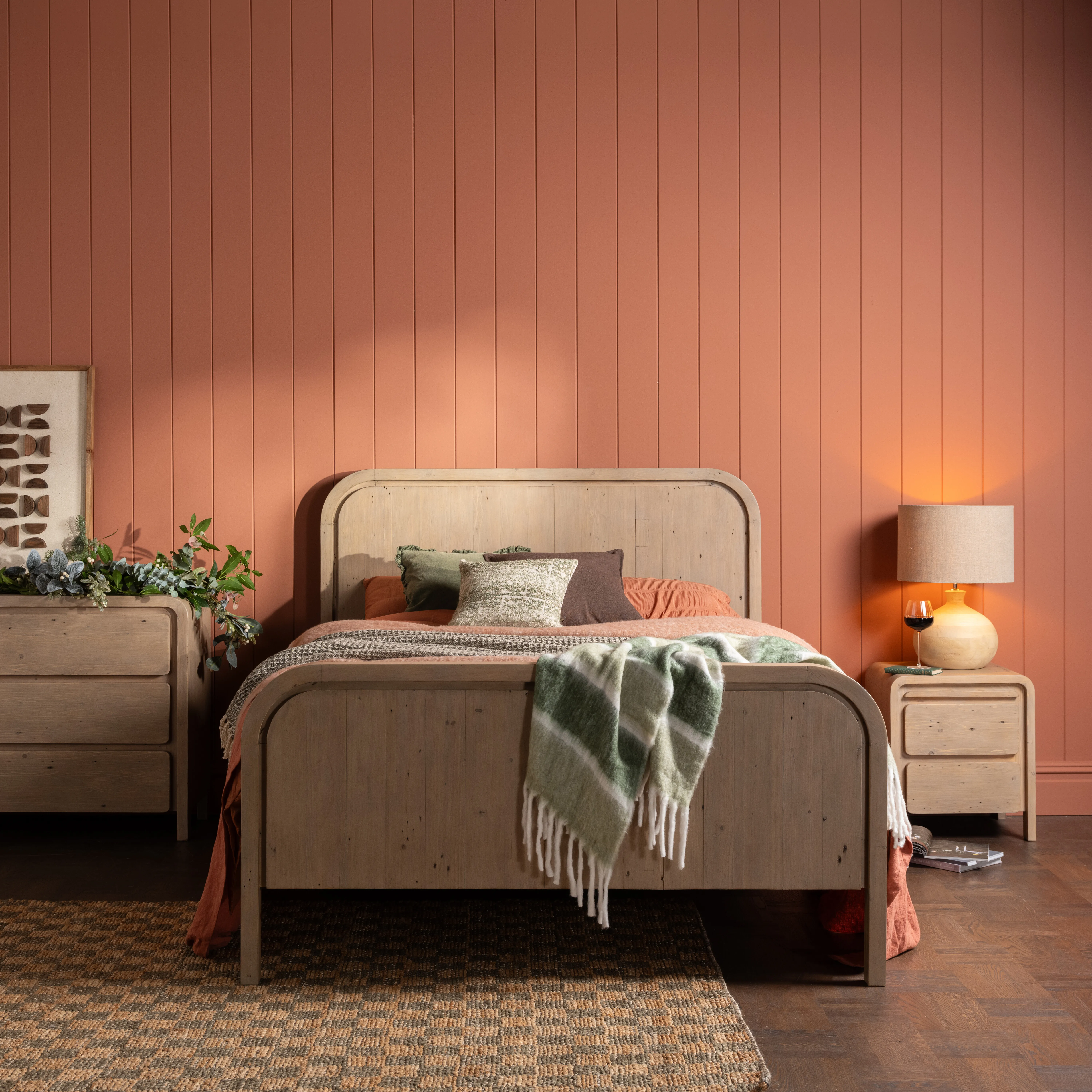 Tosca King Size Bed Frame - Neutral, Wood