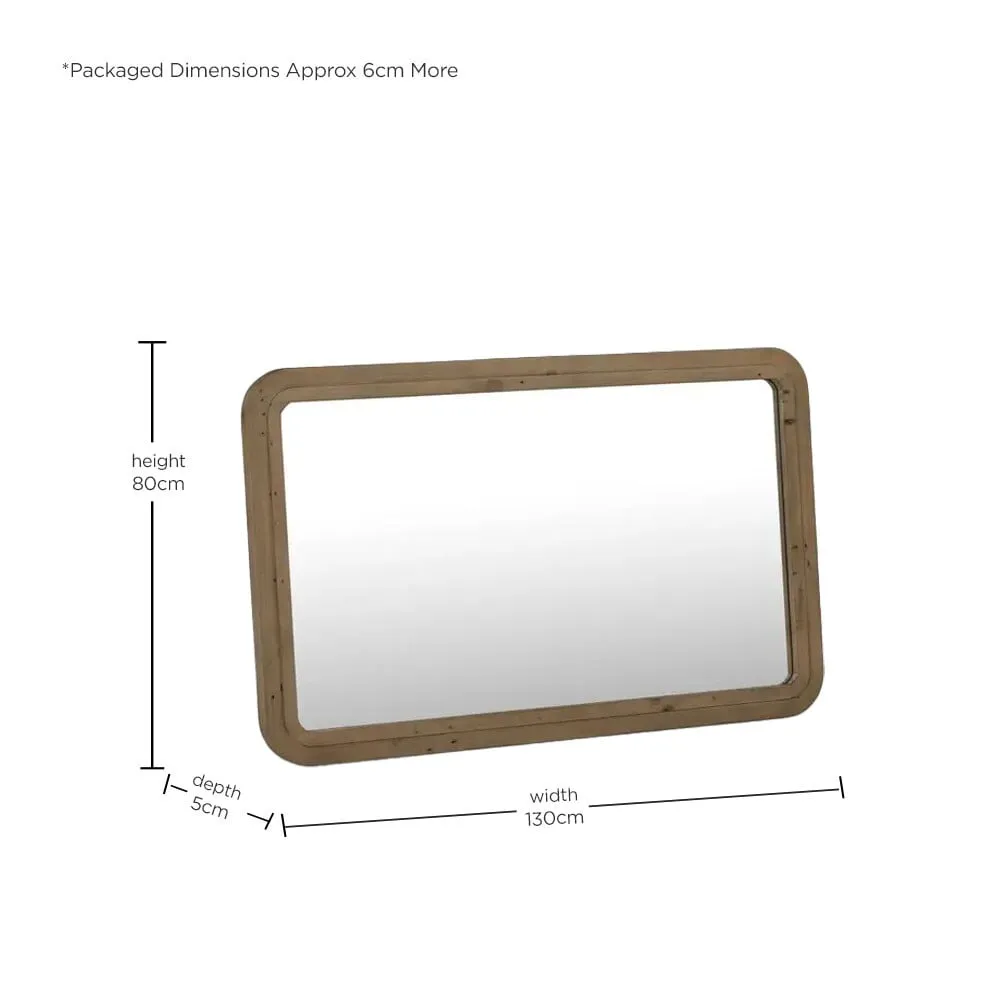 Tosca Square Wall Mirror - Brown, Wood