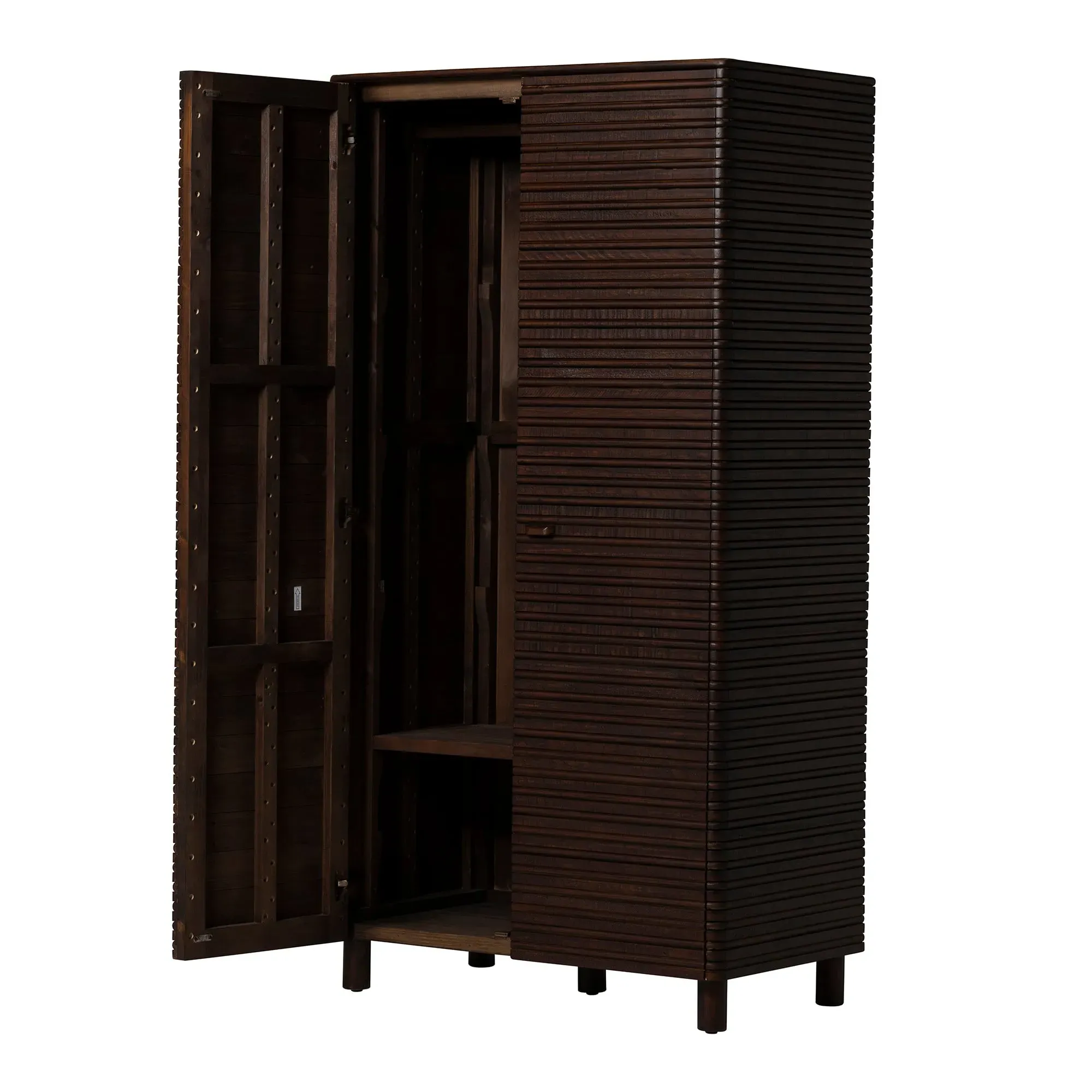 Tova 2 Door Wardrobe - Brown, Reclaimed Wood