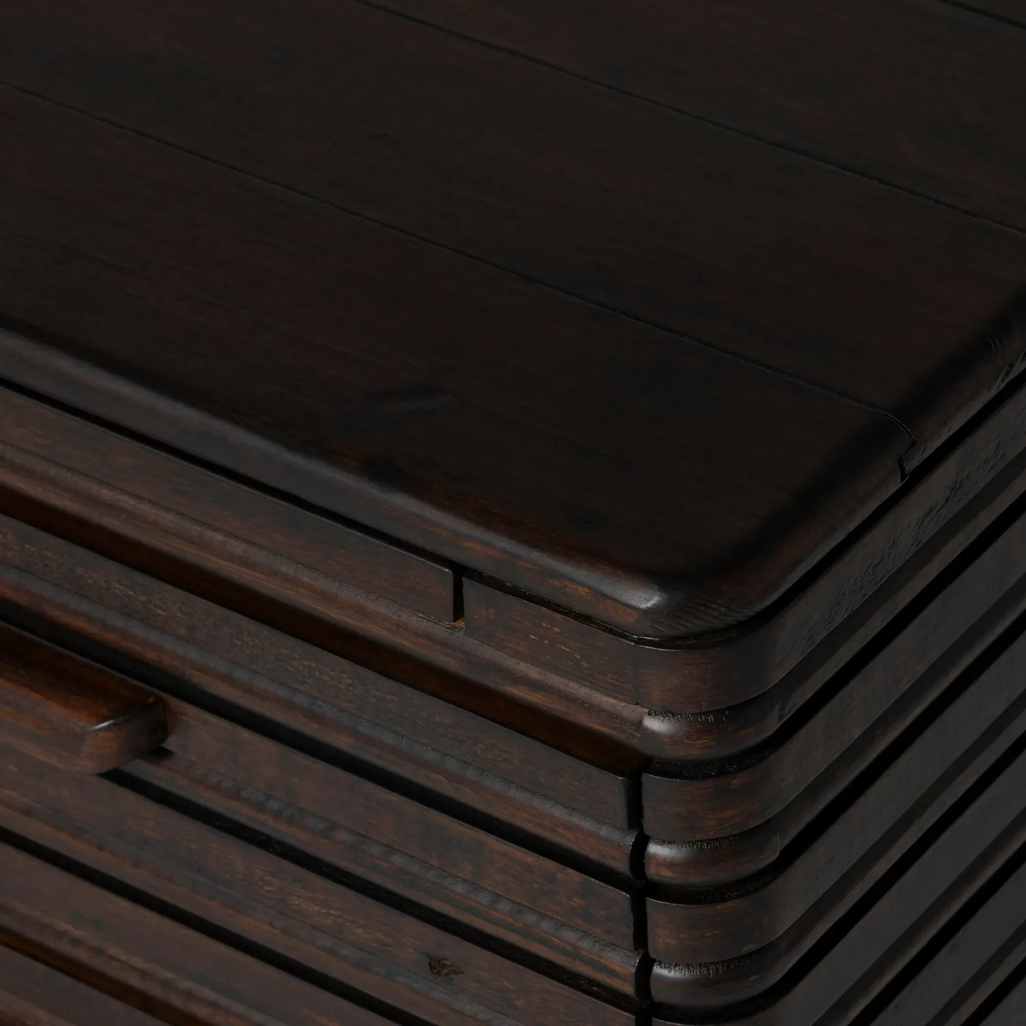 Tova 3 Drawer Wide Bedside Table - Brown, Wood